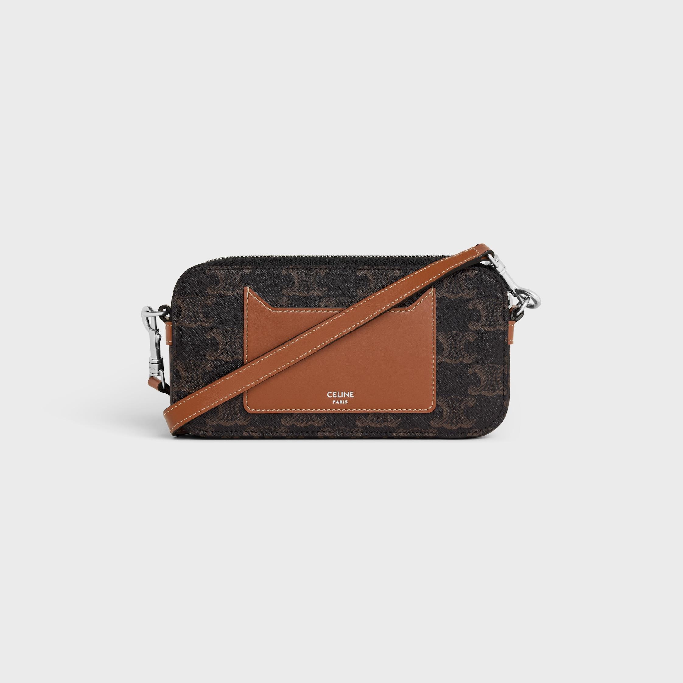 Horizontal pouch in Triomphe canvas with celine print Product Image