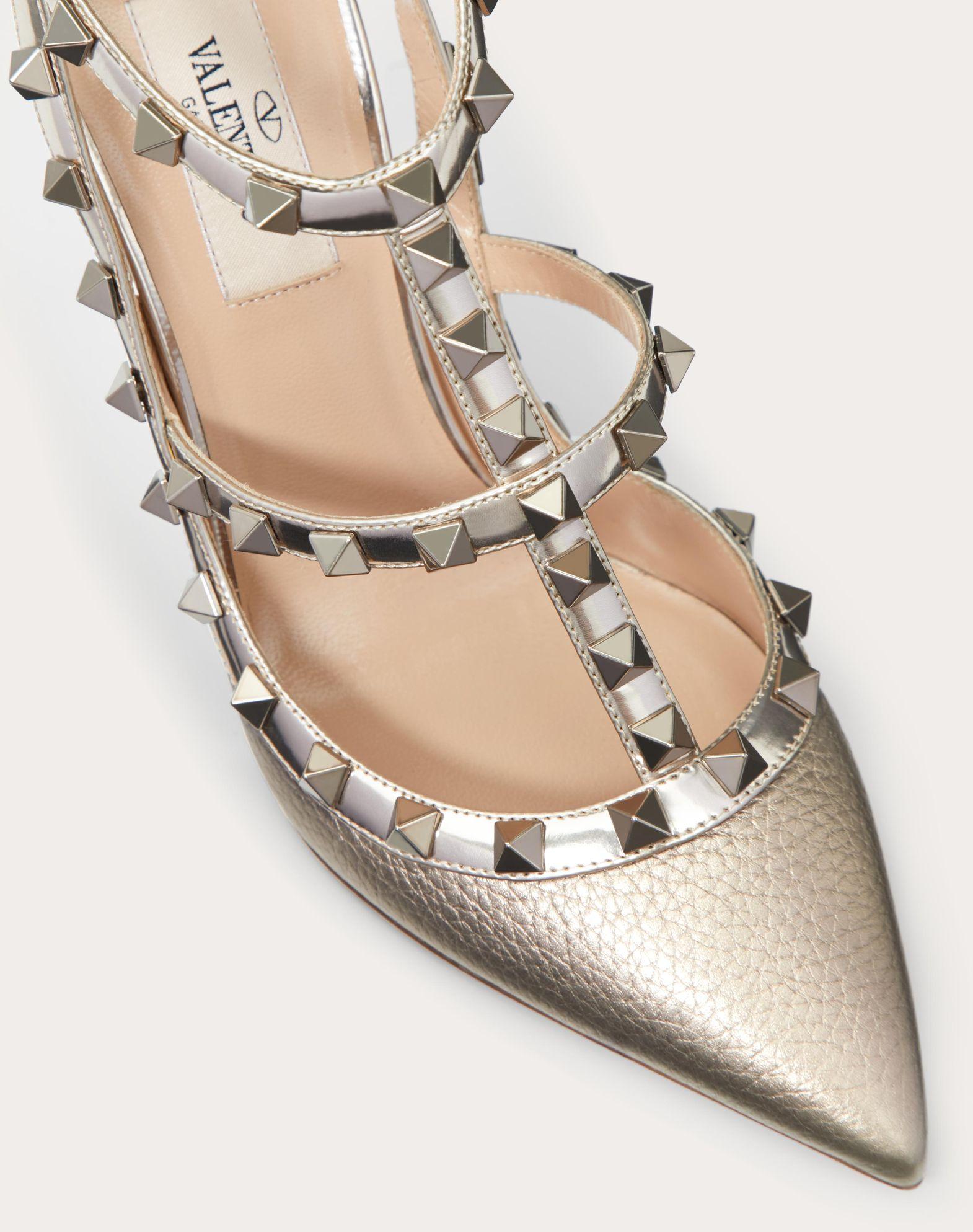 Rockstud Metallic Ankle Strap Pump 100 Mm Product Image