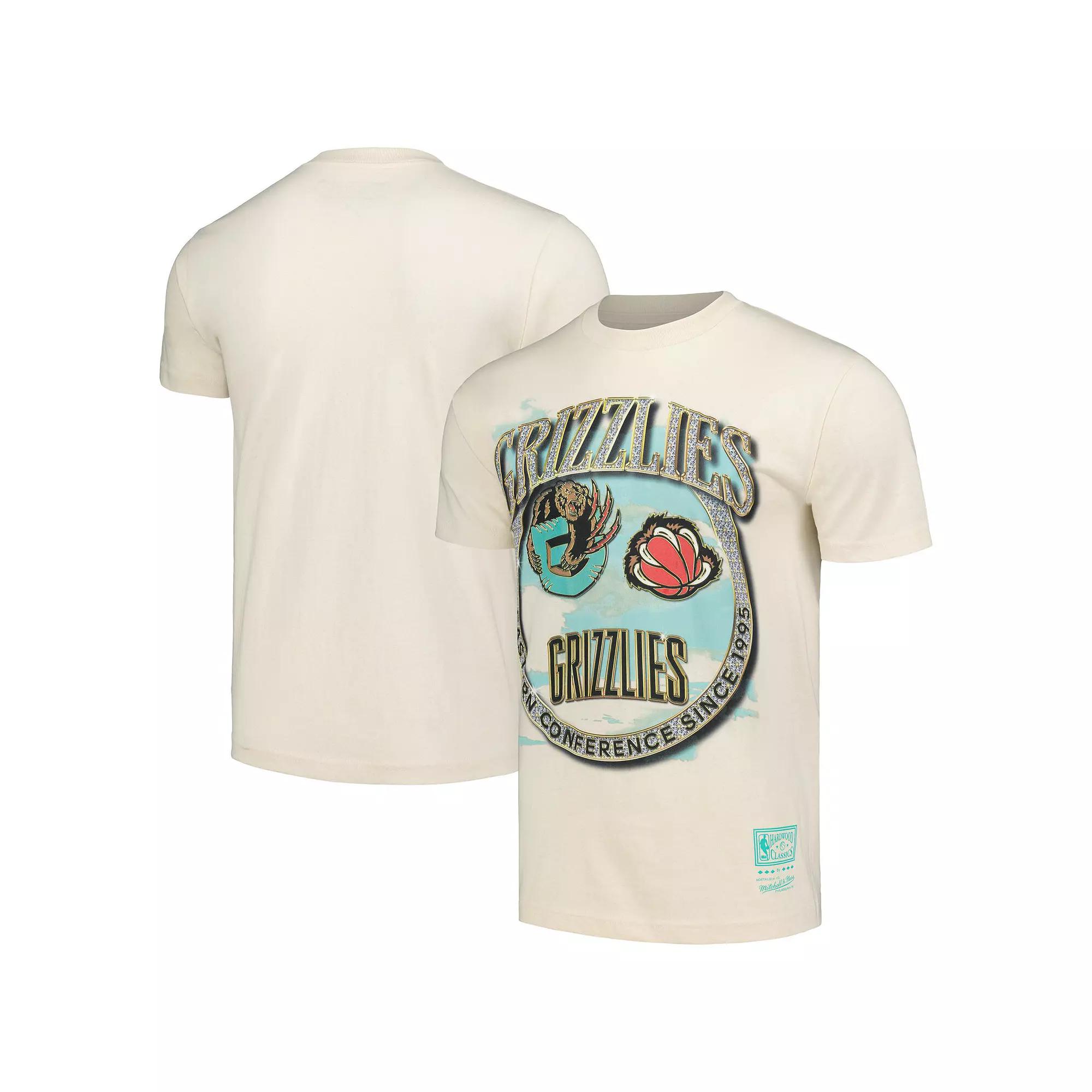 Men's Mitchell & Ness Tan Vancouver Grizzlies Hardwood Classics Vintage Soul Crown Jewels T-Shirt,  Product Image