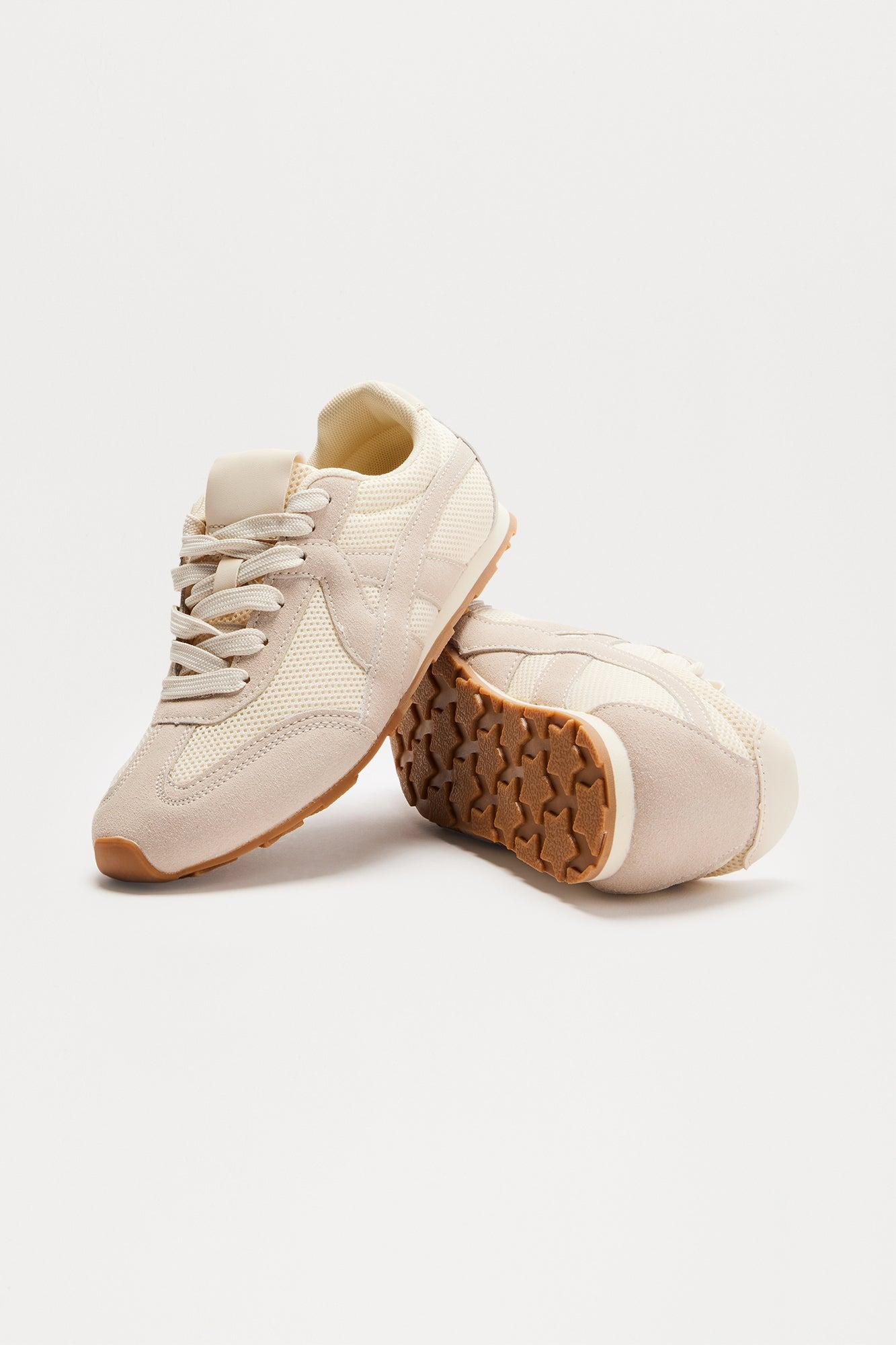 Tully Lace Up Sneakers - Beige Product Image