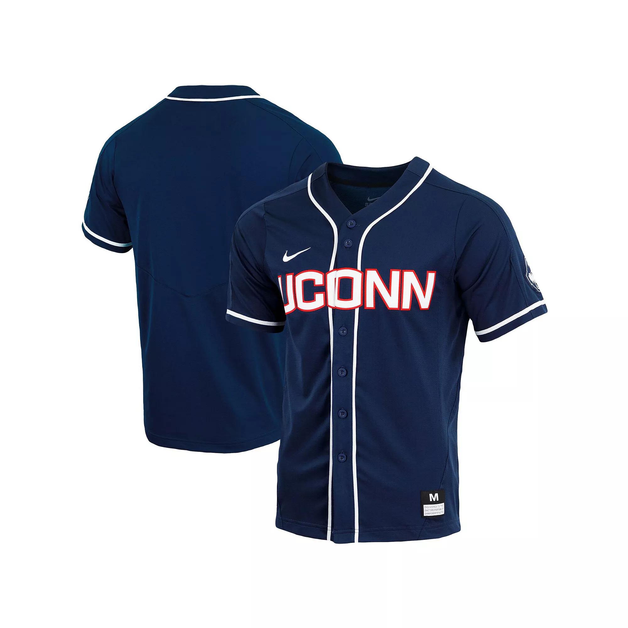 Men's Nike Navy UConn Huskies Replica Full-Button Baseball Jersey,  Product Image