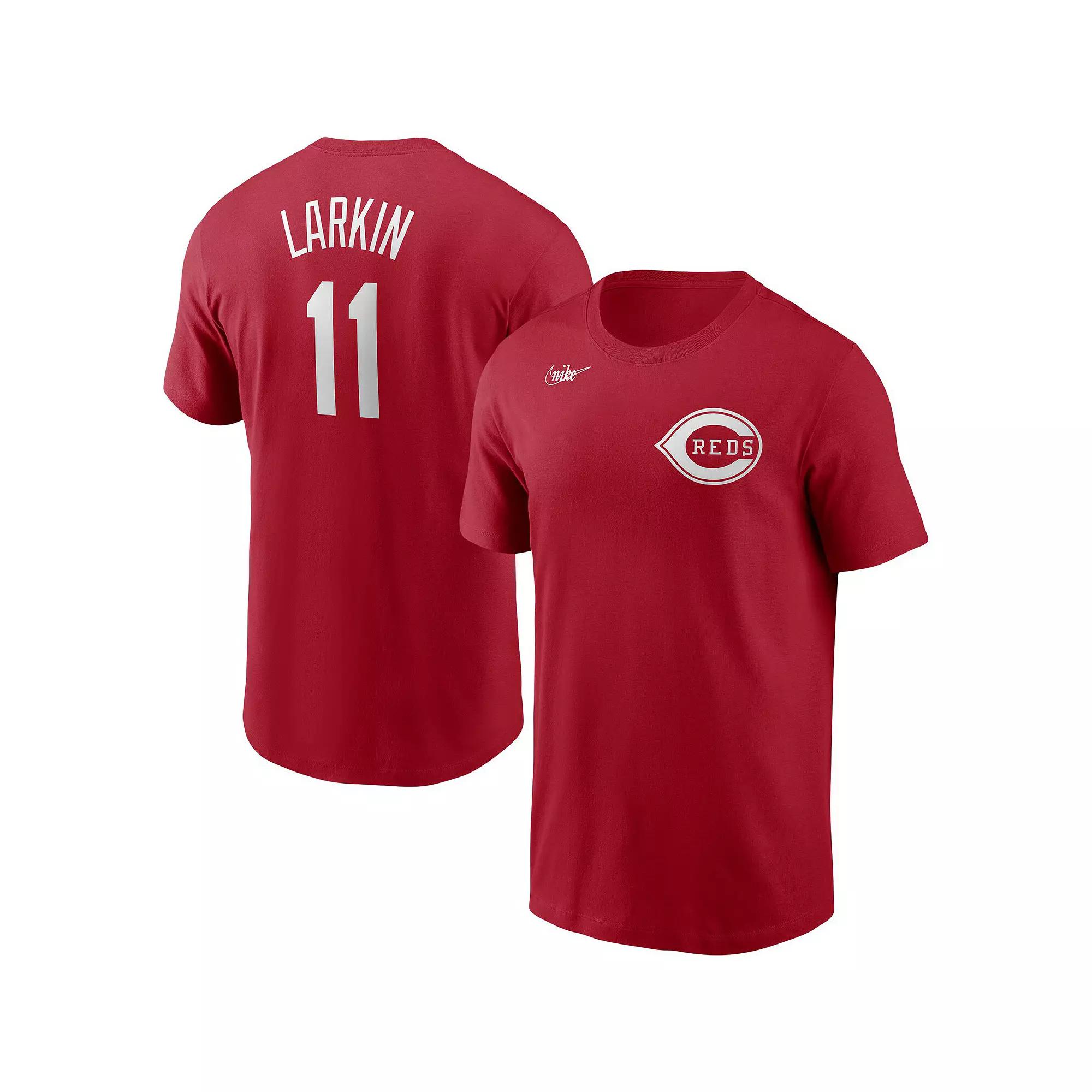 Men's Nike Barry Larkin Red Cincinnati Reds Cooperstown Collection Name & Number T-Shirt,  Product Image