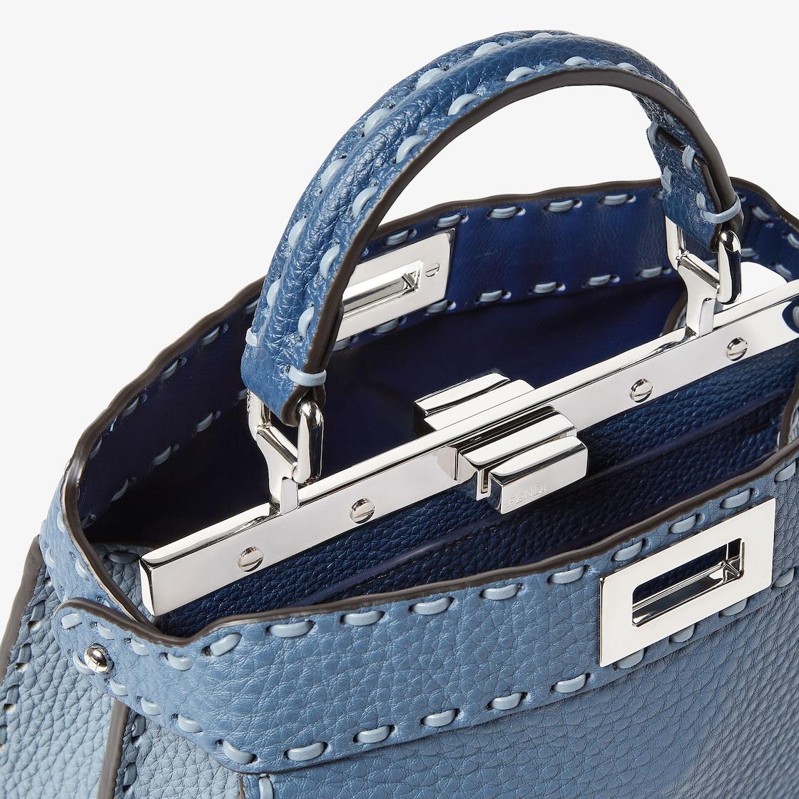 Peekaboo ISeeU SmallMulticolor Selleria bag with 556 hand-sewn topstitches Product Image