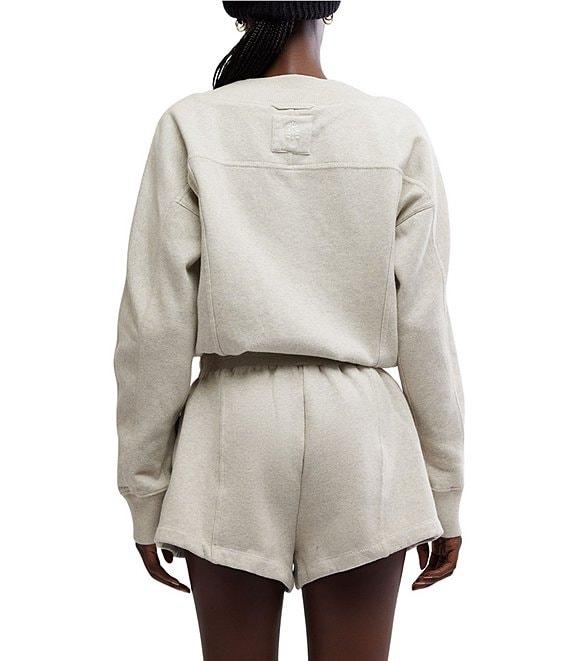 FP Movement Intercept V-Neckline Long Sleeve Drawstring Waist Romper Product Image