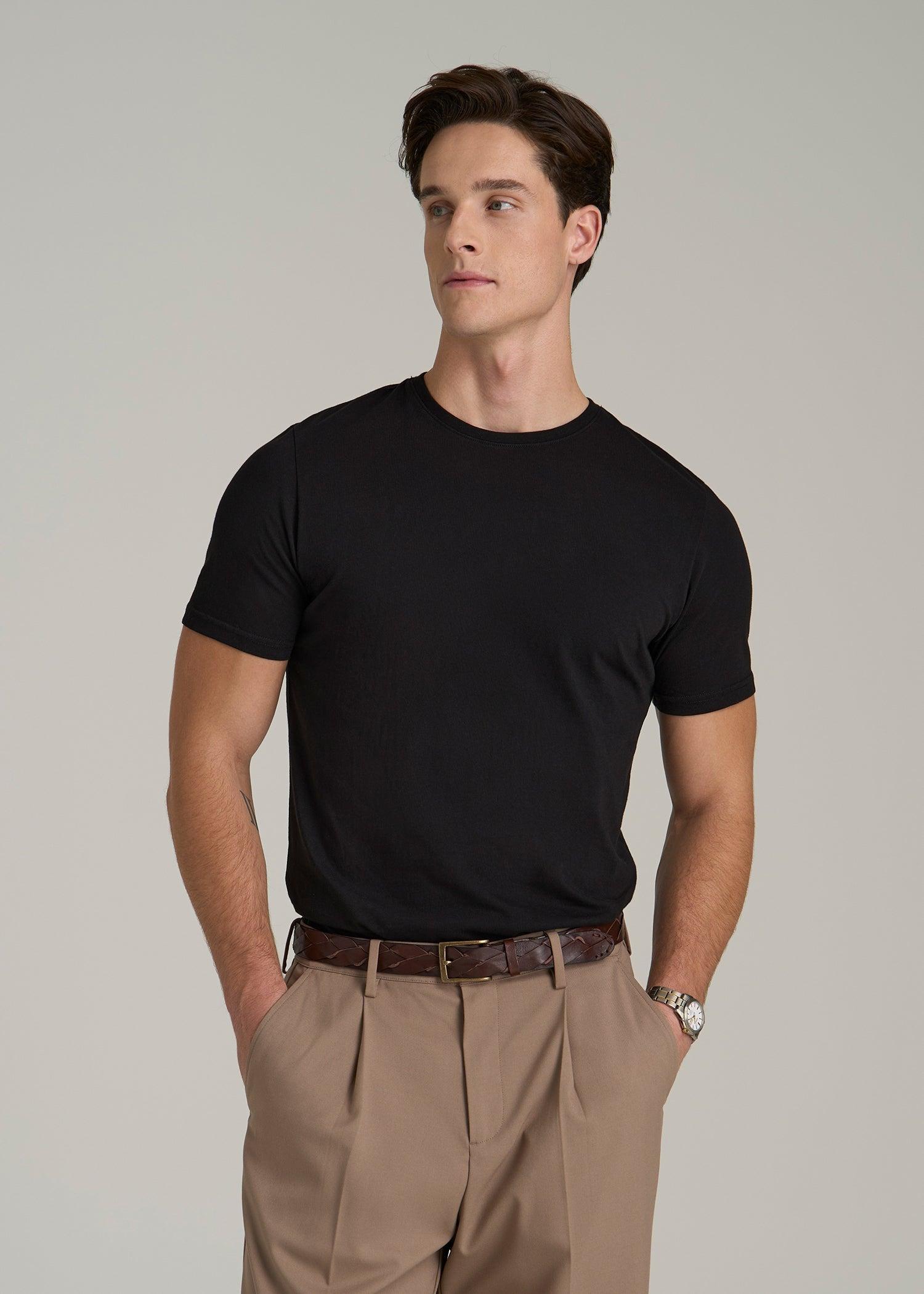 The Everyday Regular Fit Crewneck T-Shirt for Tall Men in Black Male Product Image