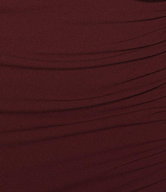 Honey and Rosie One Shoulder Ruffle Ruched Side Slit Long Dress Product Image