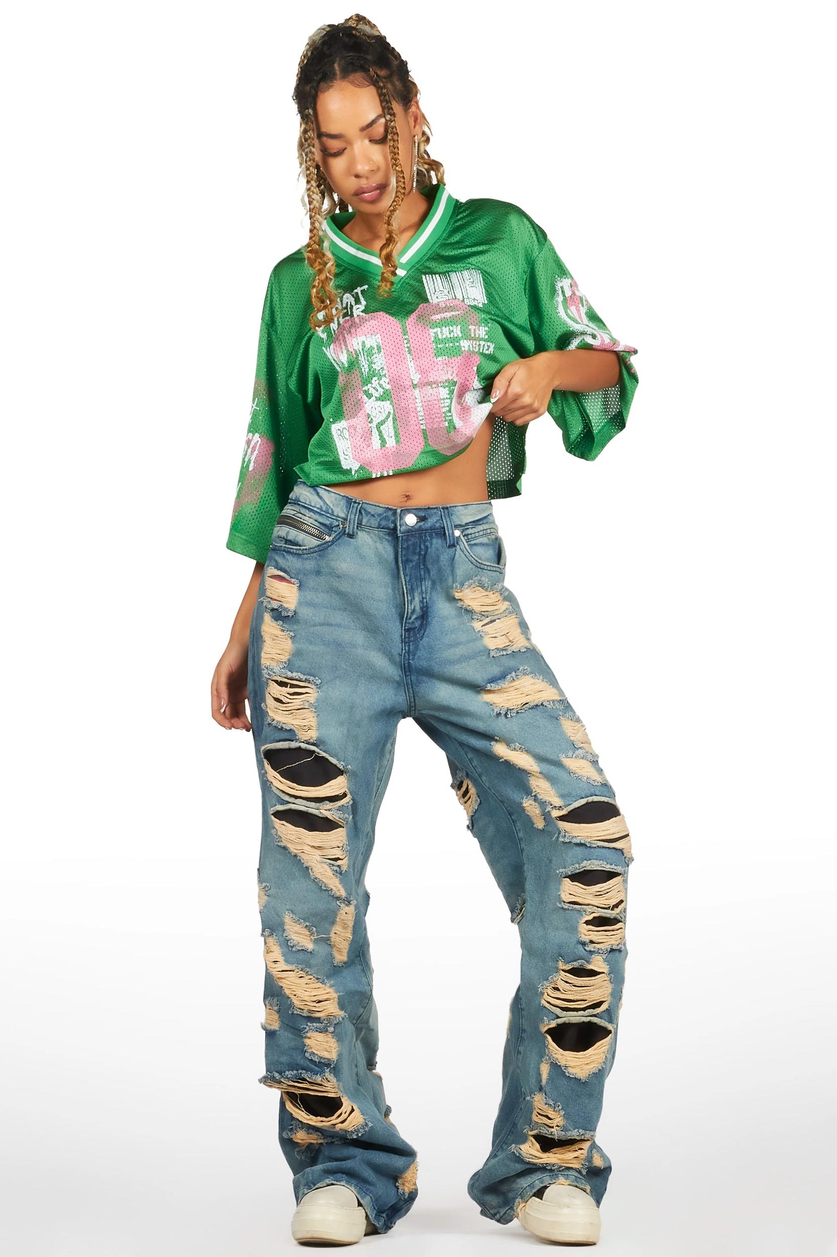 Tamyra Blue Baggy Jean Female Product Image