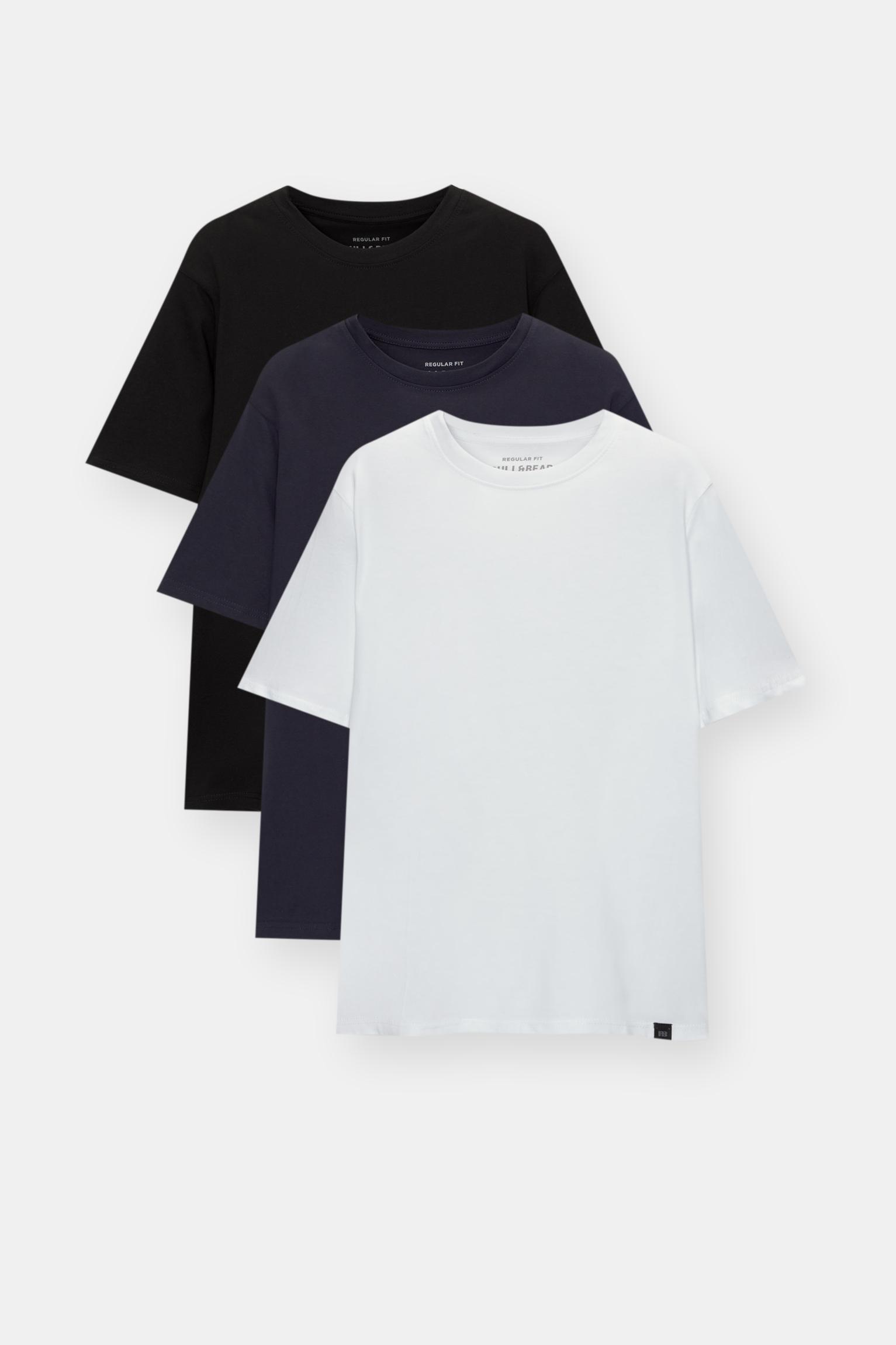 Pack of 3 basic regular fit T-shirts Product Image