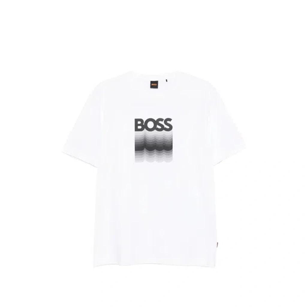 HUGO BOSS Boss Men T-shirt With Logo In White Product Image
