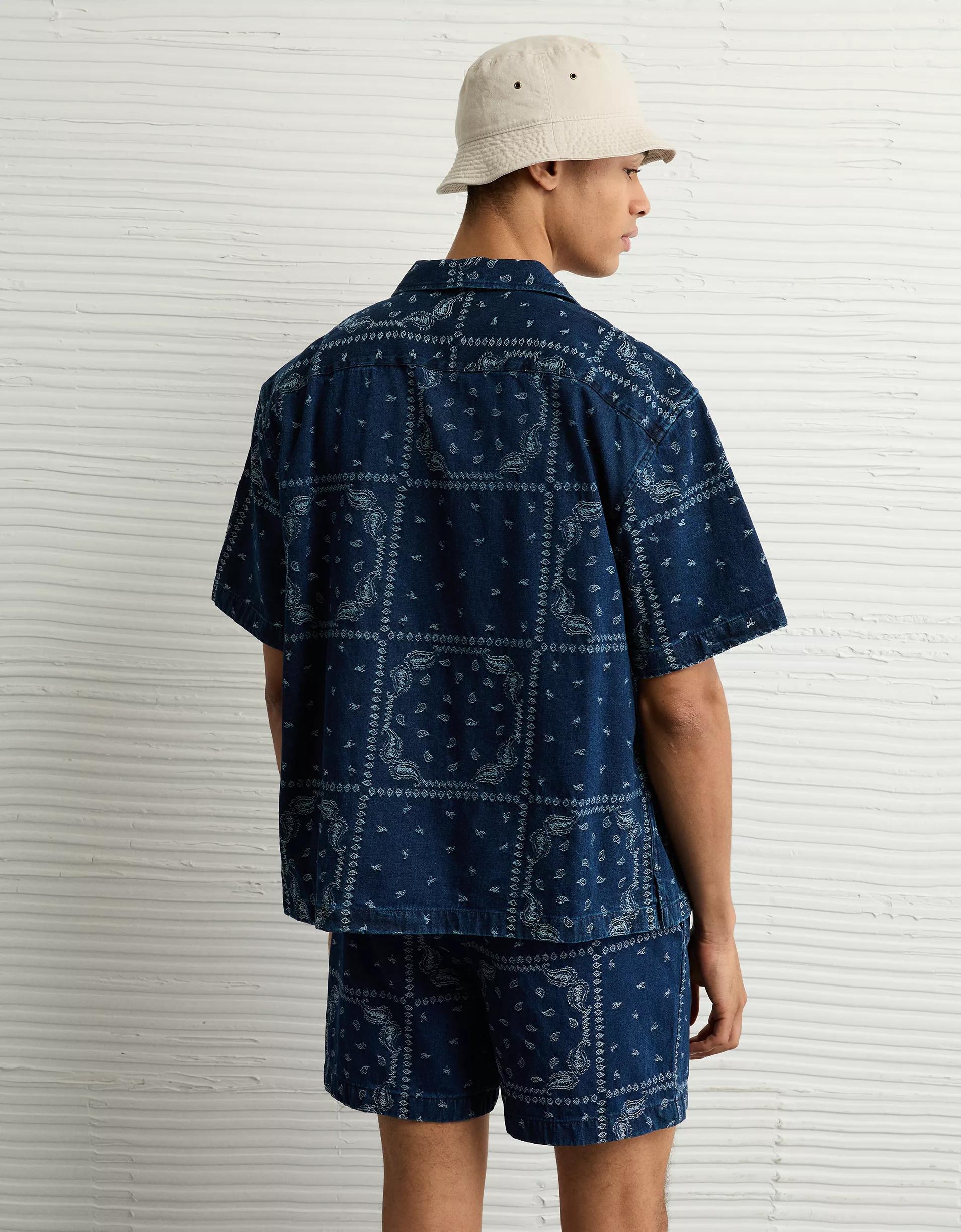 AE Poolside Printed Button-Up Shirt Product Image