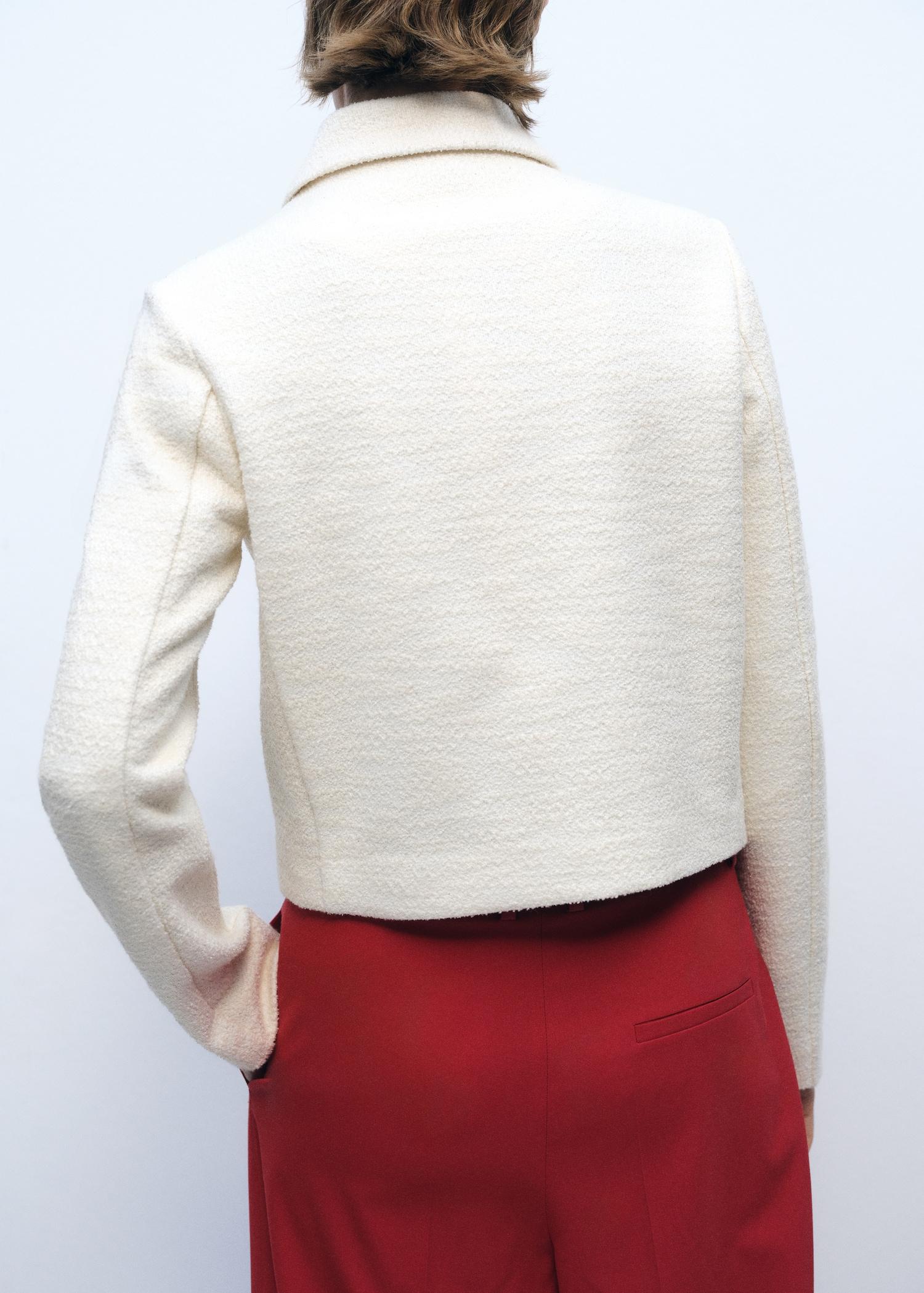 Cotton-blend jacket with lapel - Women | MANGO USA Product Image