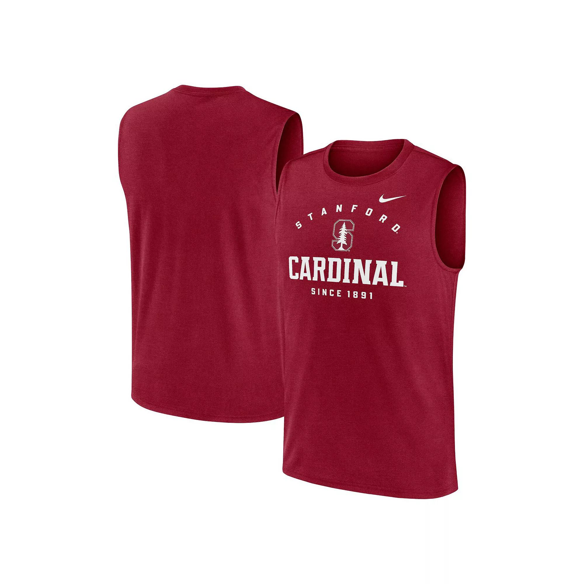 Men's Nike Cardinal Stanford Cardinal Primetime Legend Lock Up Performance Muscle Tank Top,  Product Image