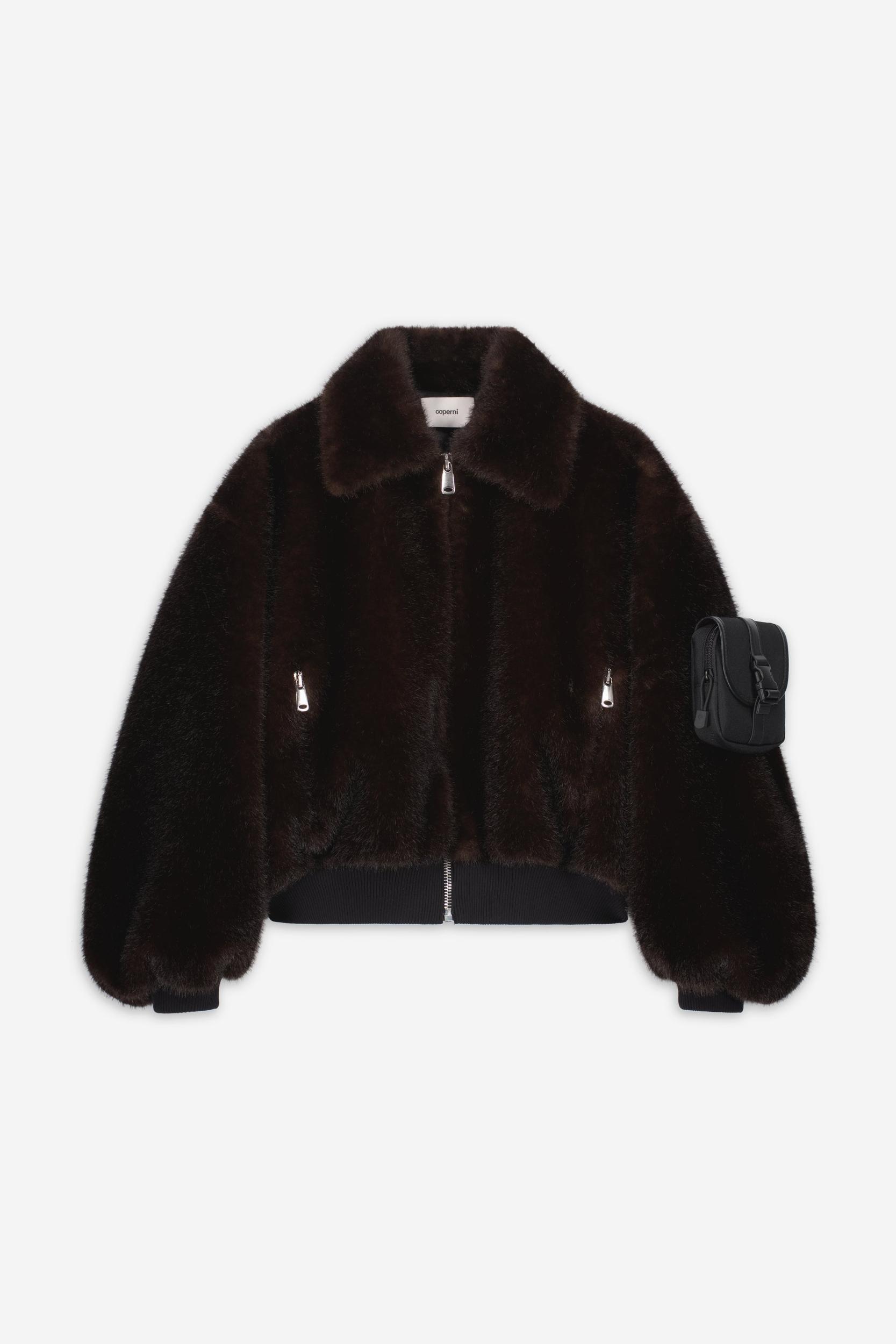 Faux Fur Bomber Jacket Product Image