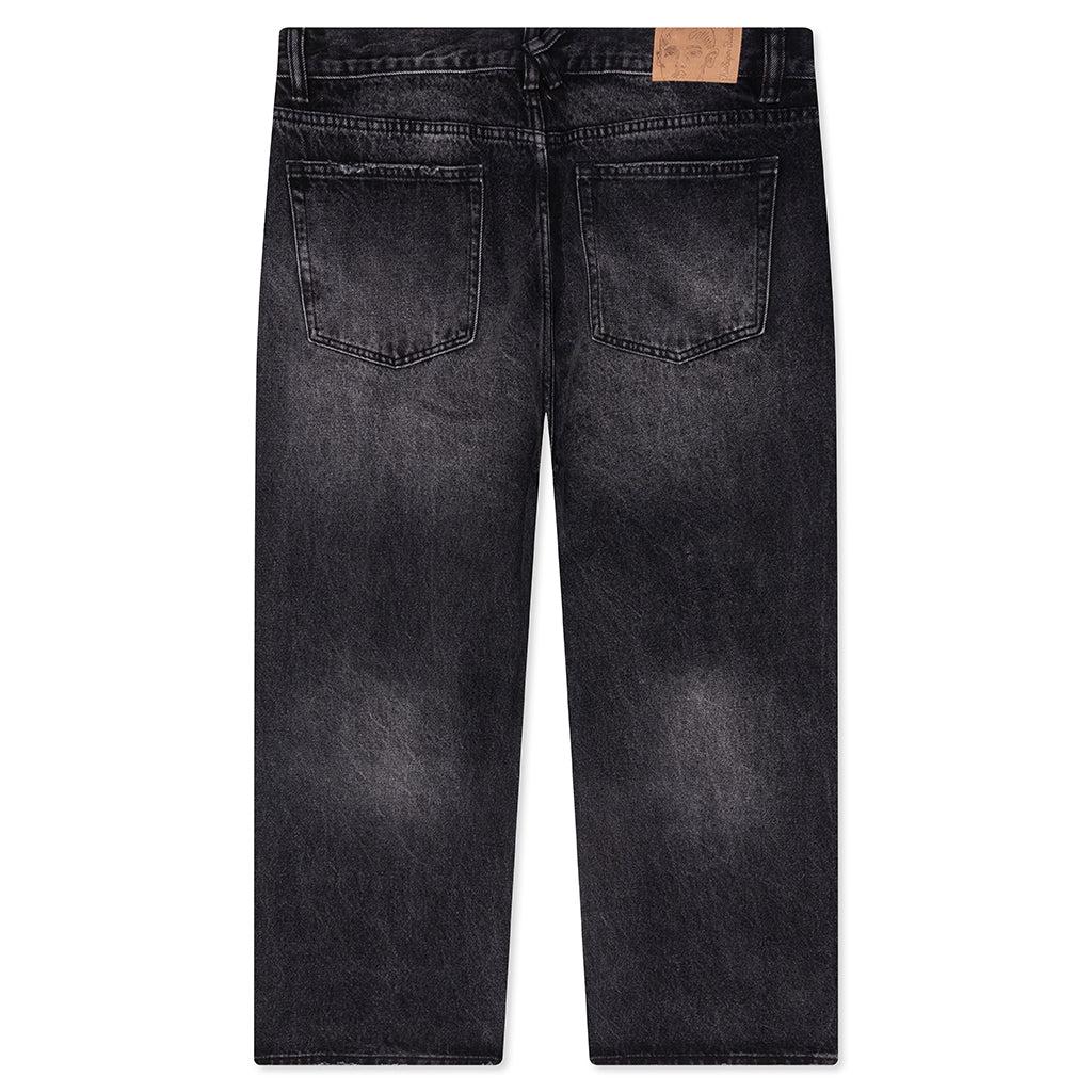 Rhinestone Face Jeans - Black Male Product Image