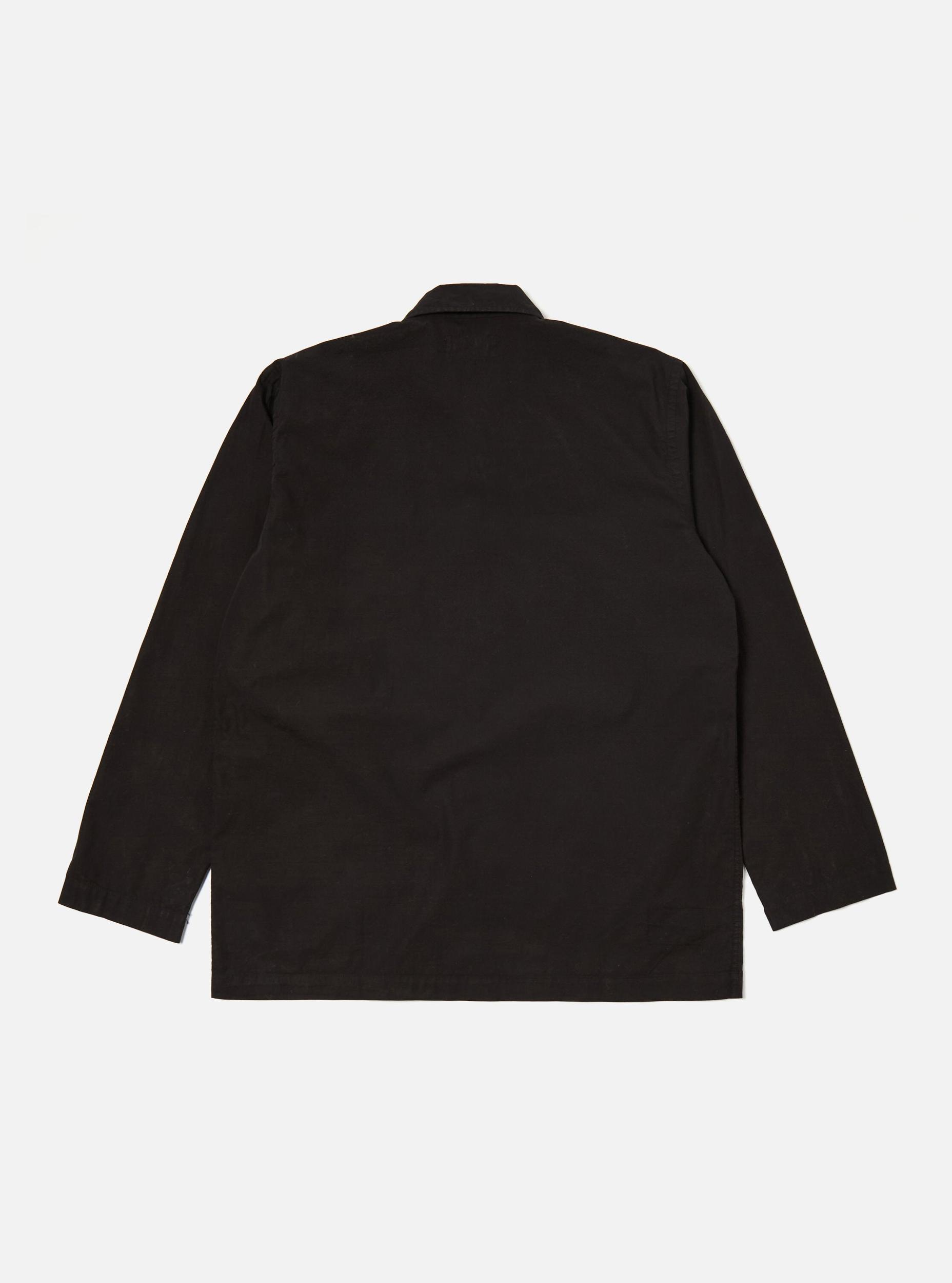 Black Organic Fine Poplin Bakers Overshirt Product Image