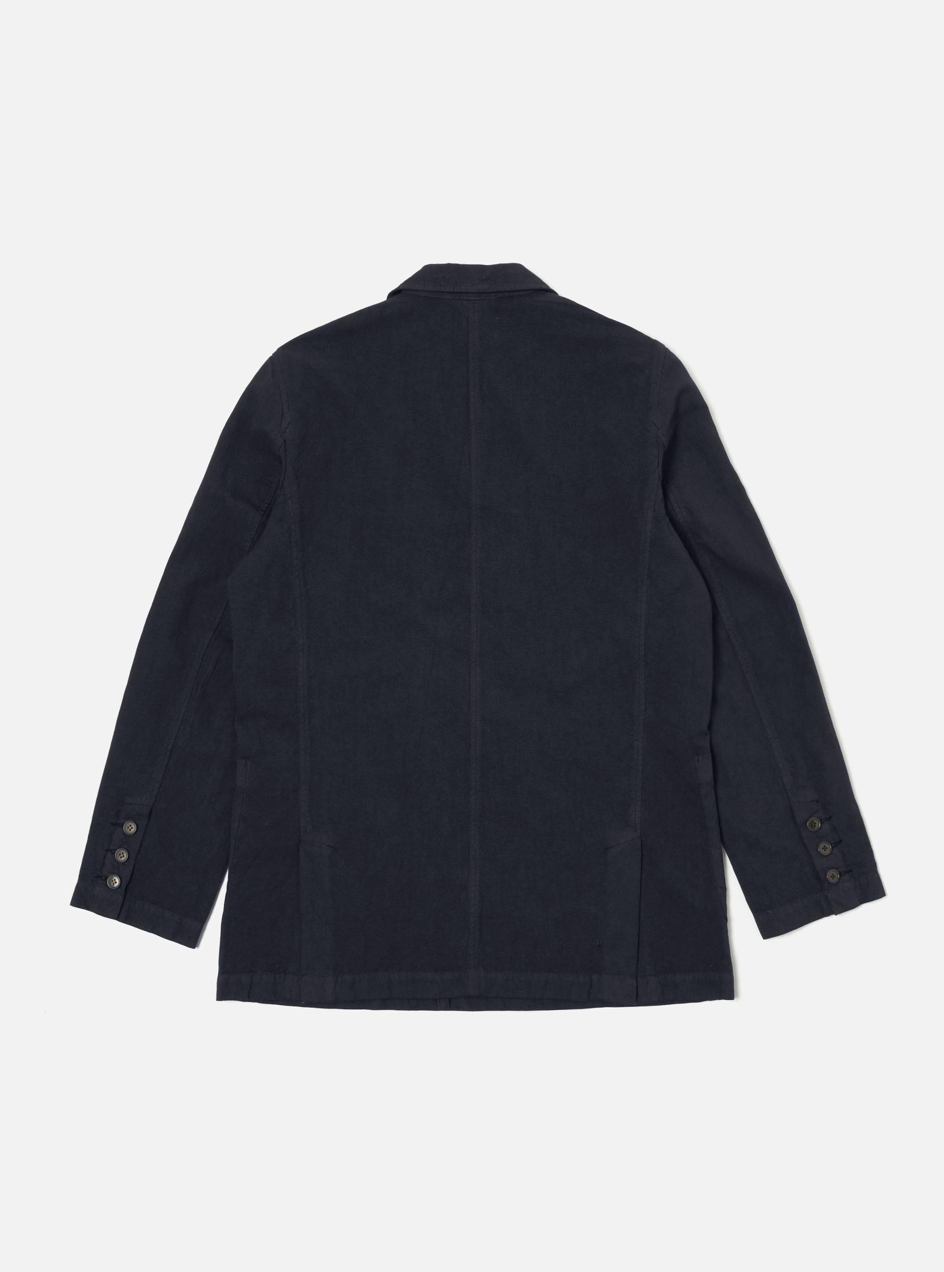 Universal Works Manor Jacket in Navy Linen Slub Weave Product Image