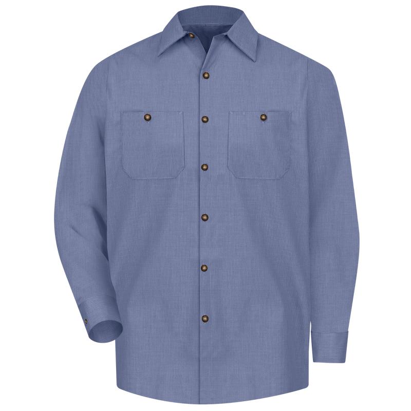 Red Kap Men's Long Sleeve Geometric Microcheck Work Shirt Product Image