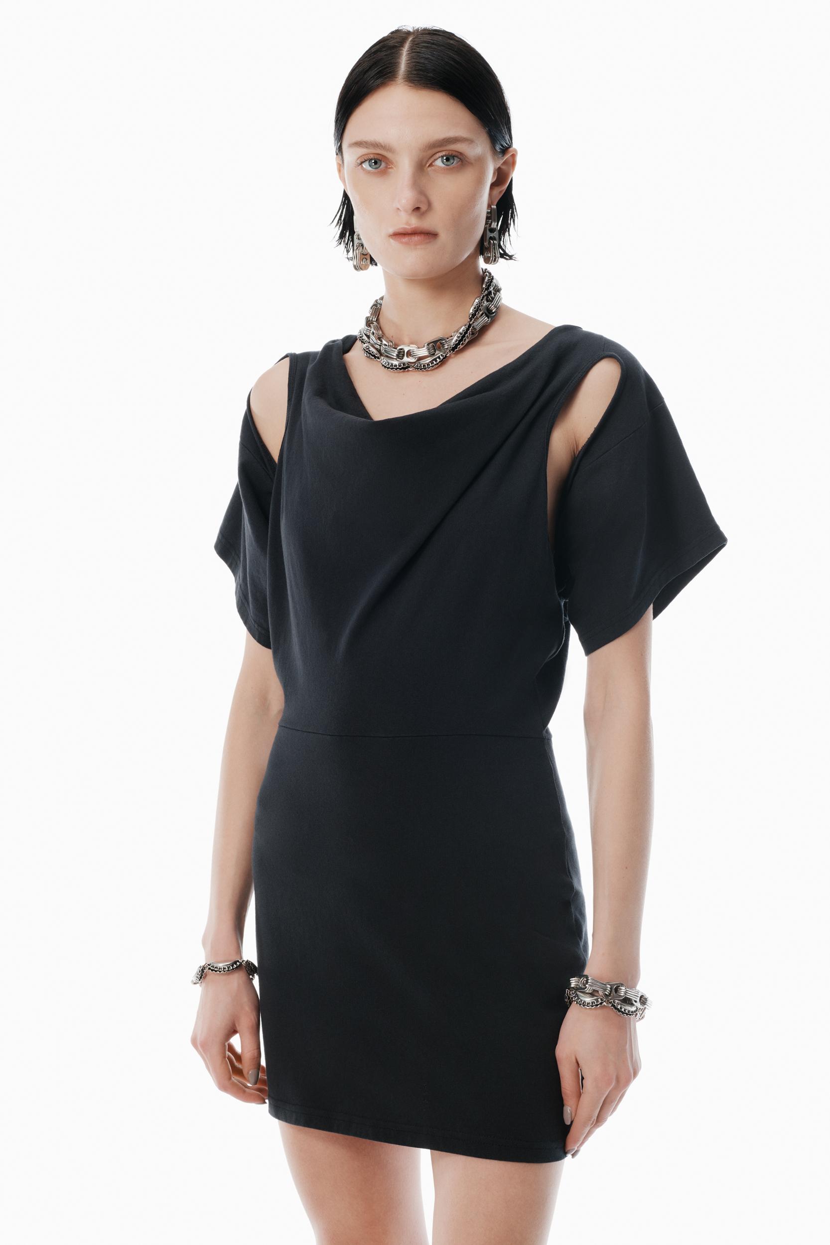 Black Deconstructed Minidress Product Image