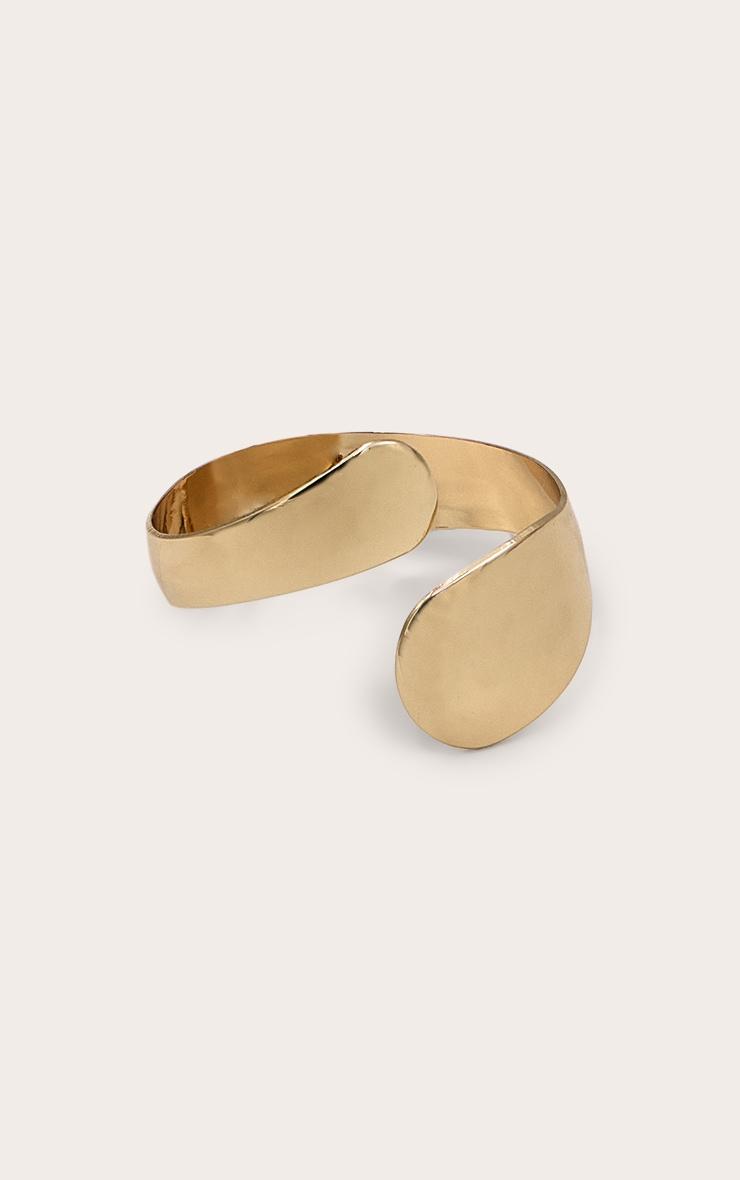 Gold Smooth Curved Asymmetric Cuff Product Image