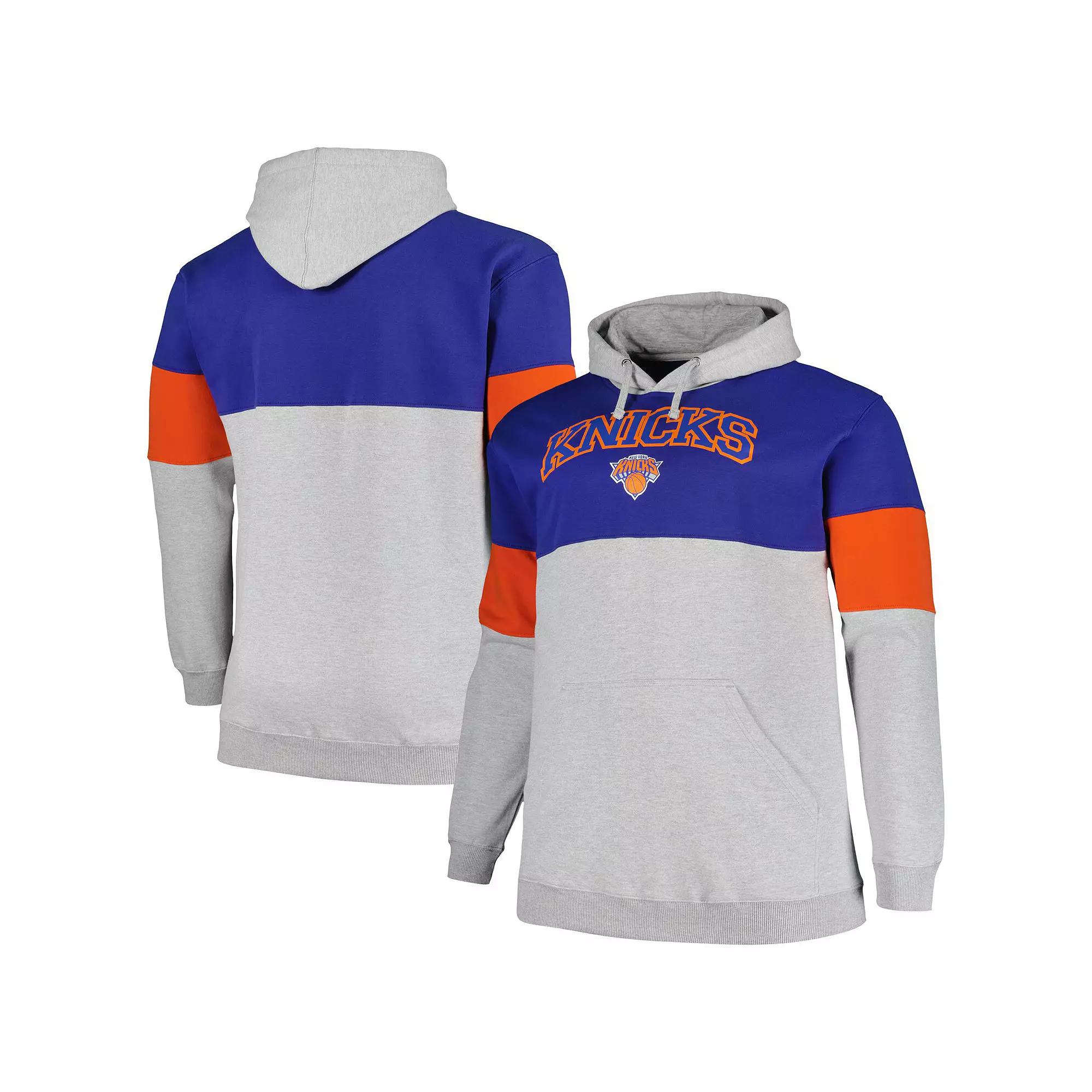 Men's Fanatics Branded Blue/Orange New York Knicks Big & Tall Pullover Hoodie, Size: 4XB Product Image