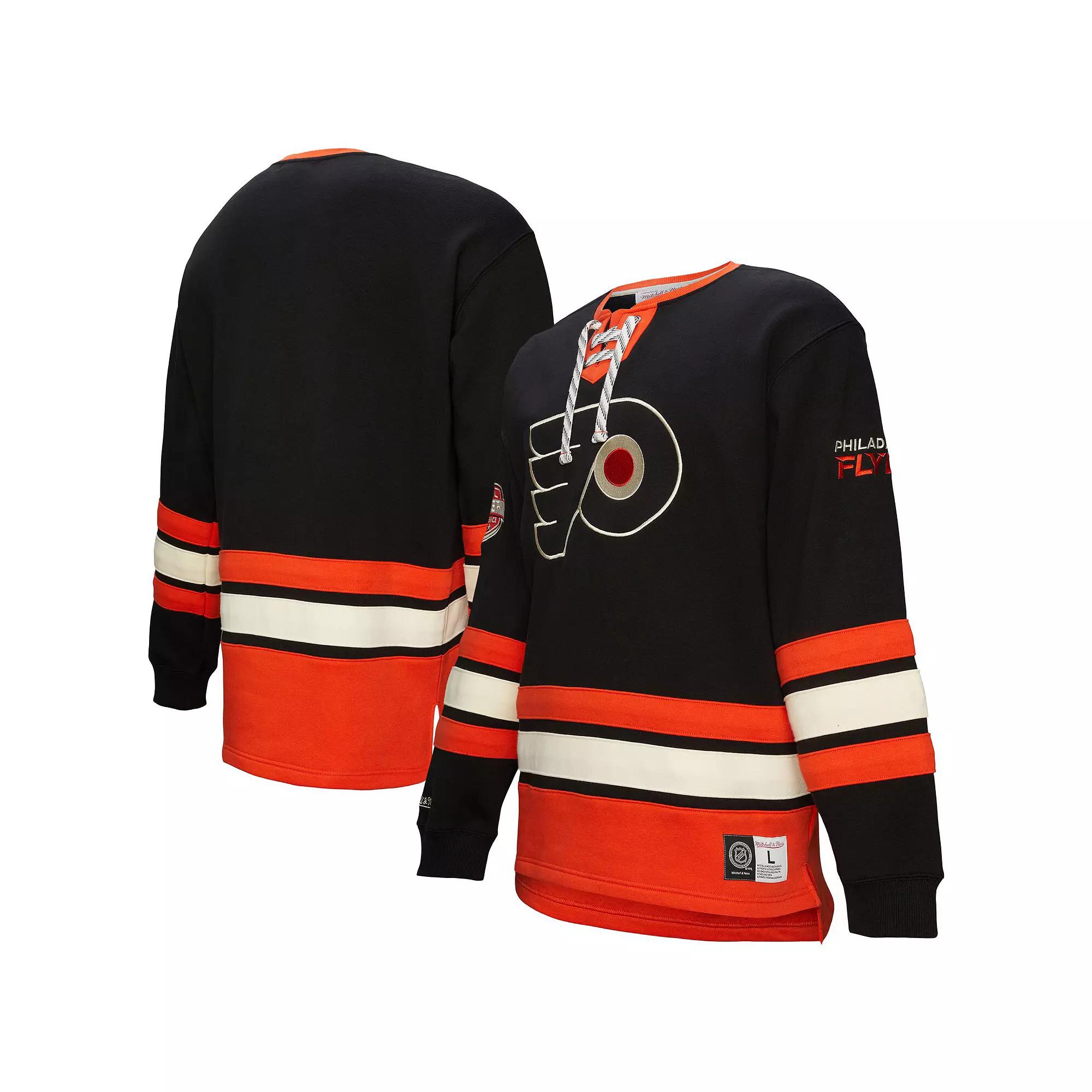 Men's Black Philadelphia Flyers Heritage Lace-Up Pullover Sweatshirt, Size: 3XL, Fly Black Product Image