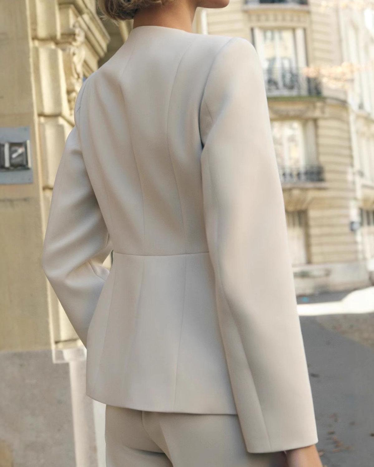 Apricot Button Pocket Blazer Product Image