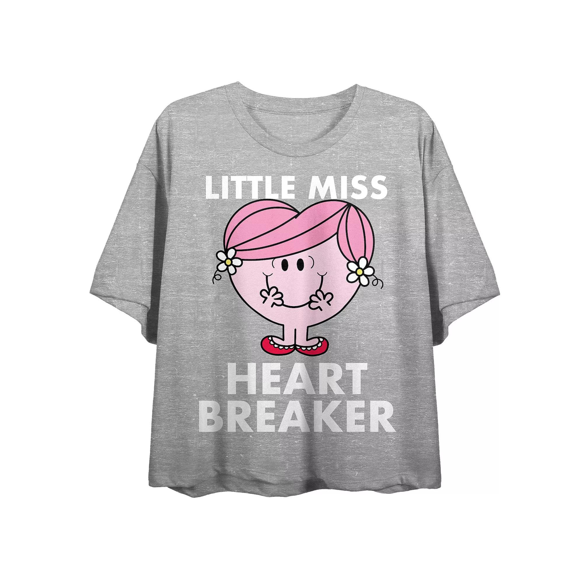 Juniors' Mr. Men And Little Miss Heartbreaker Graphic Tee, Girl's, Size: XL, Gray Product Image