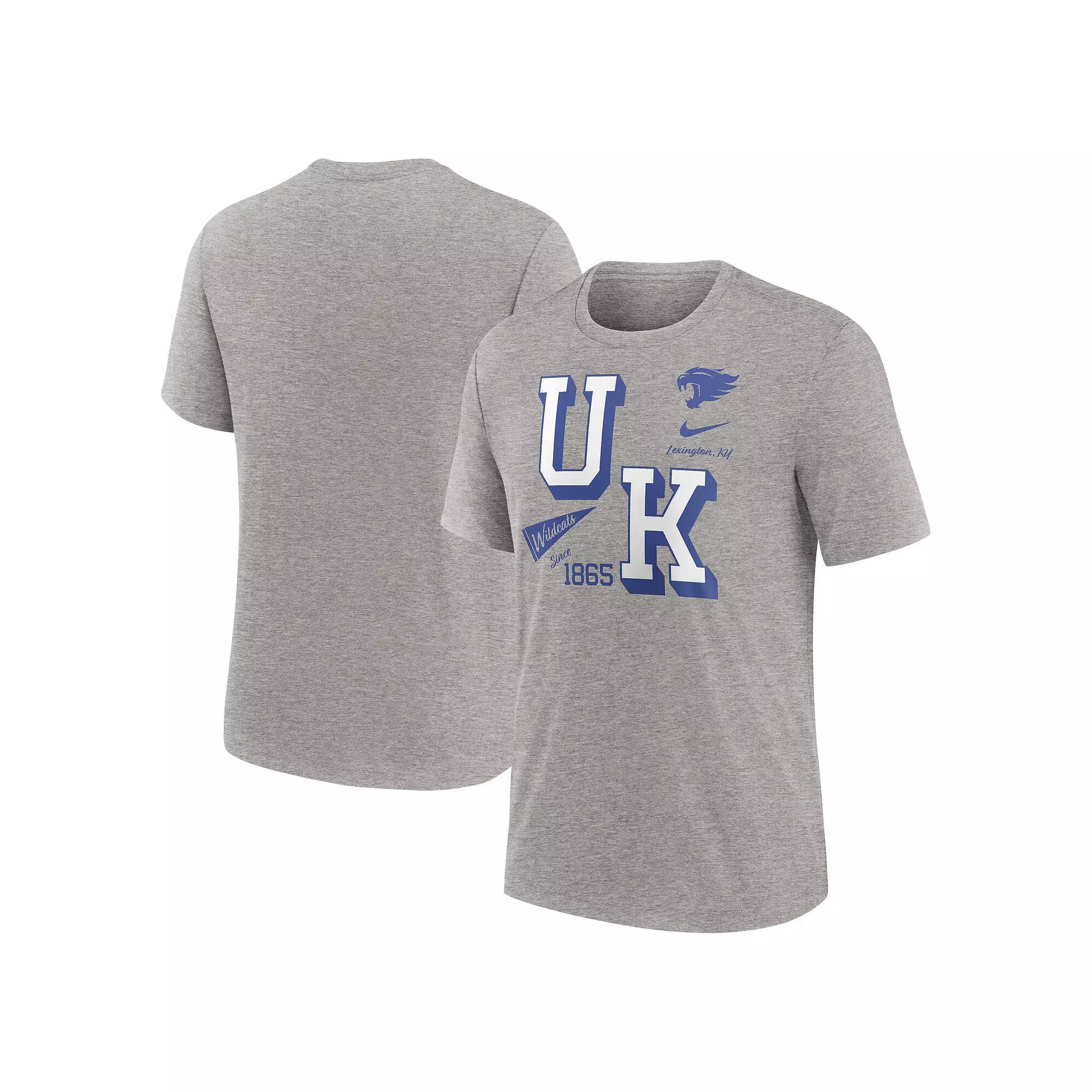 Men's Nike Heather Gray Kentucky Wildcats Blitz Roll Call Tri-Blend T-Shirt,  Product Image