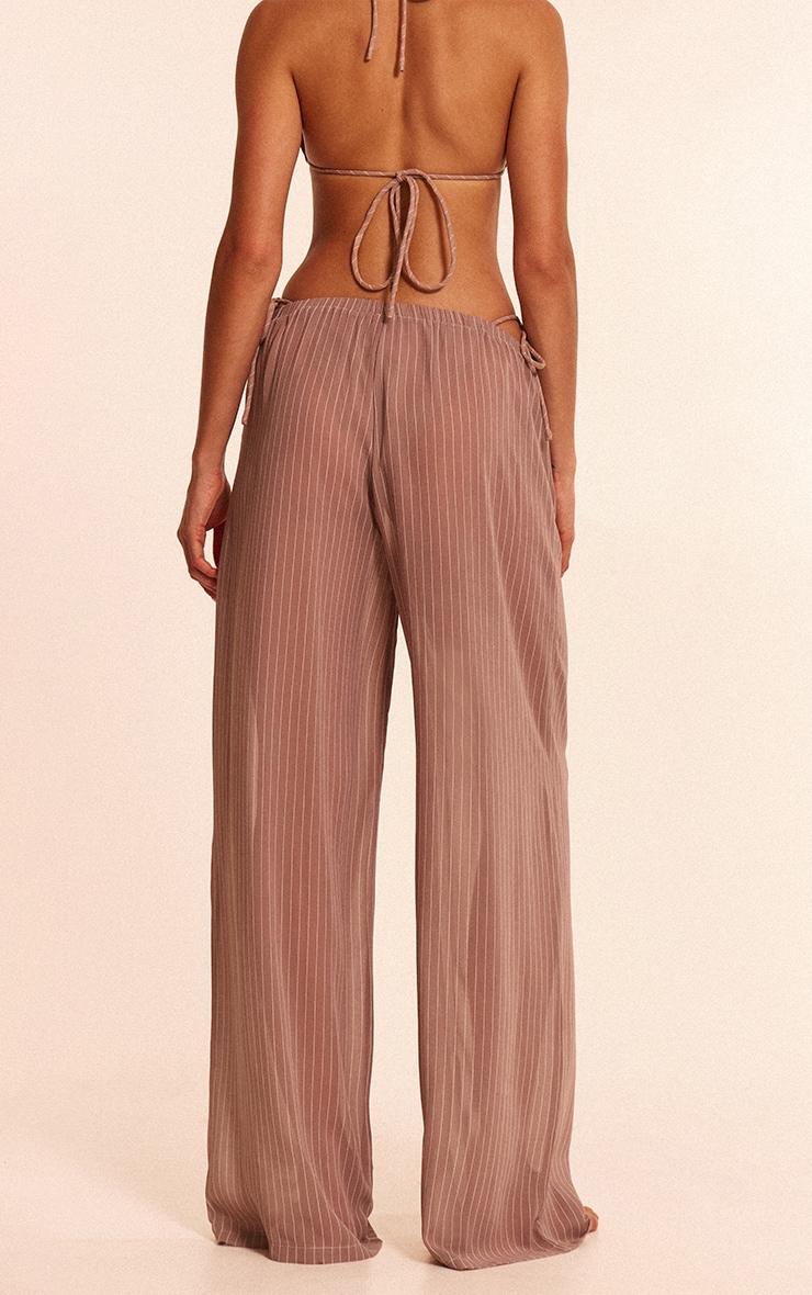 Stone Pinstripe Chiffon Beach Pants Product Image