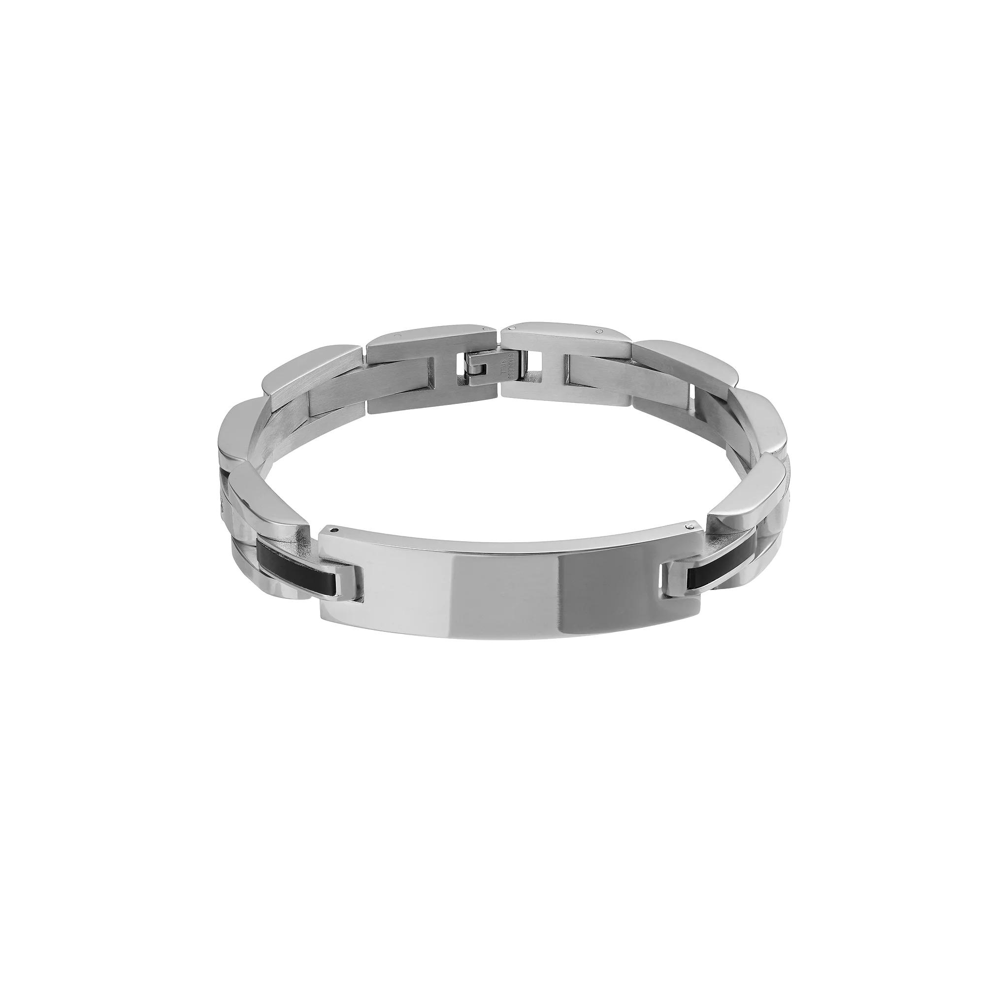 Kristen Kesho Stainless Steel Black Onyx Bracelet, Men's, Size: 8.75 Product Image