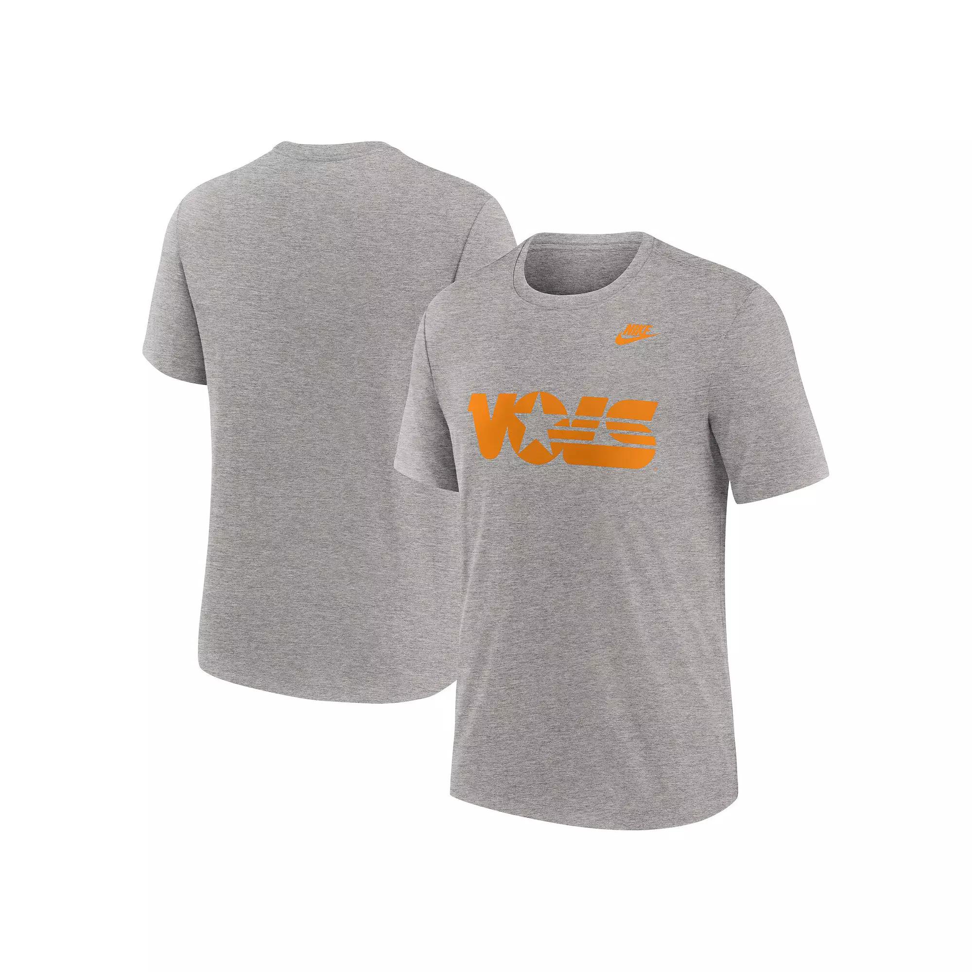 Men's Nike Heather Gray Tennessee Volunteers Blitz Evergreen Legacy Primary Tri-Blend T-Shirt,  Product Image