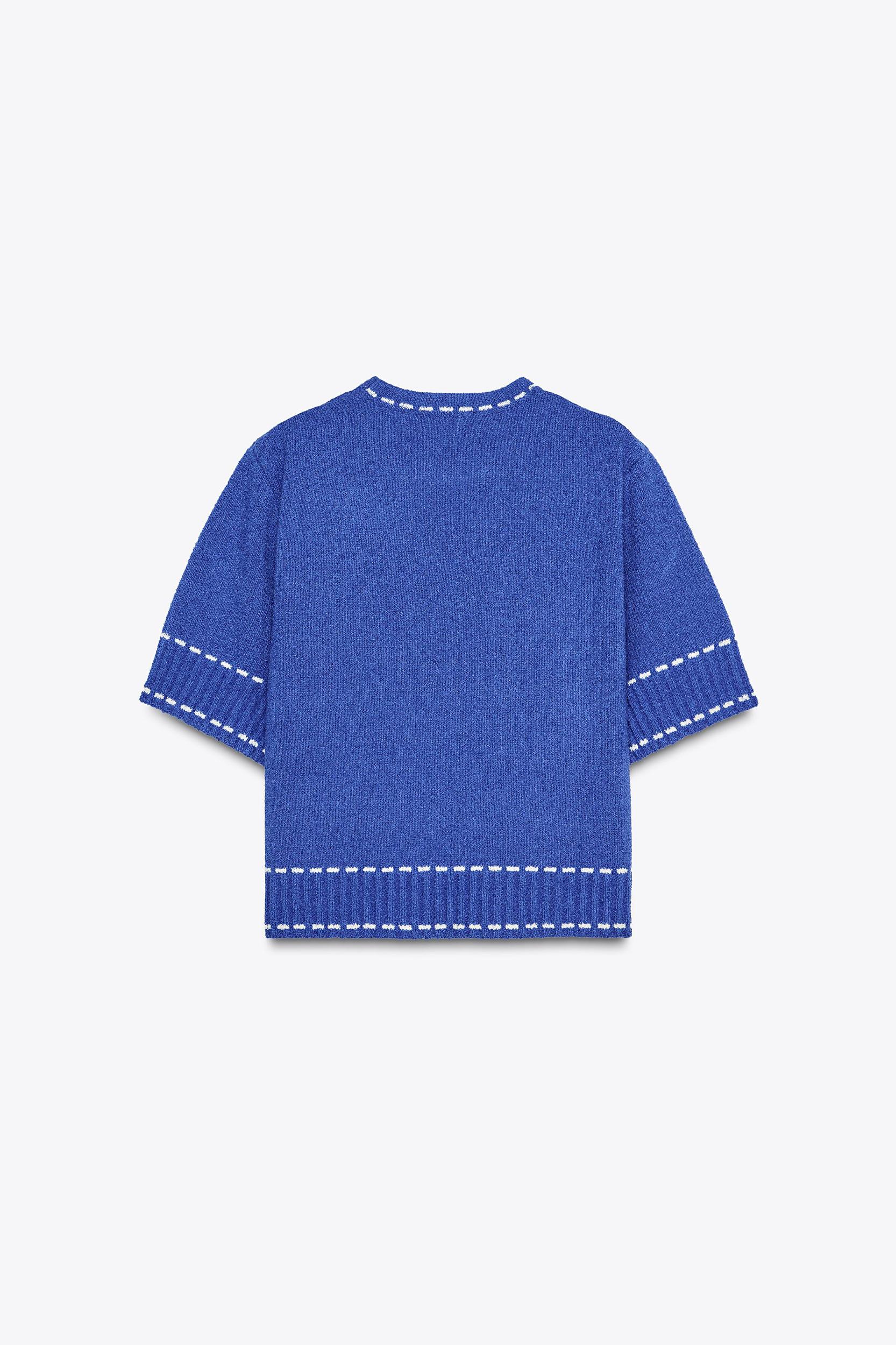 TOPSTITCH KNIT TOP Product Image