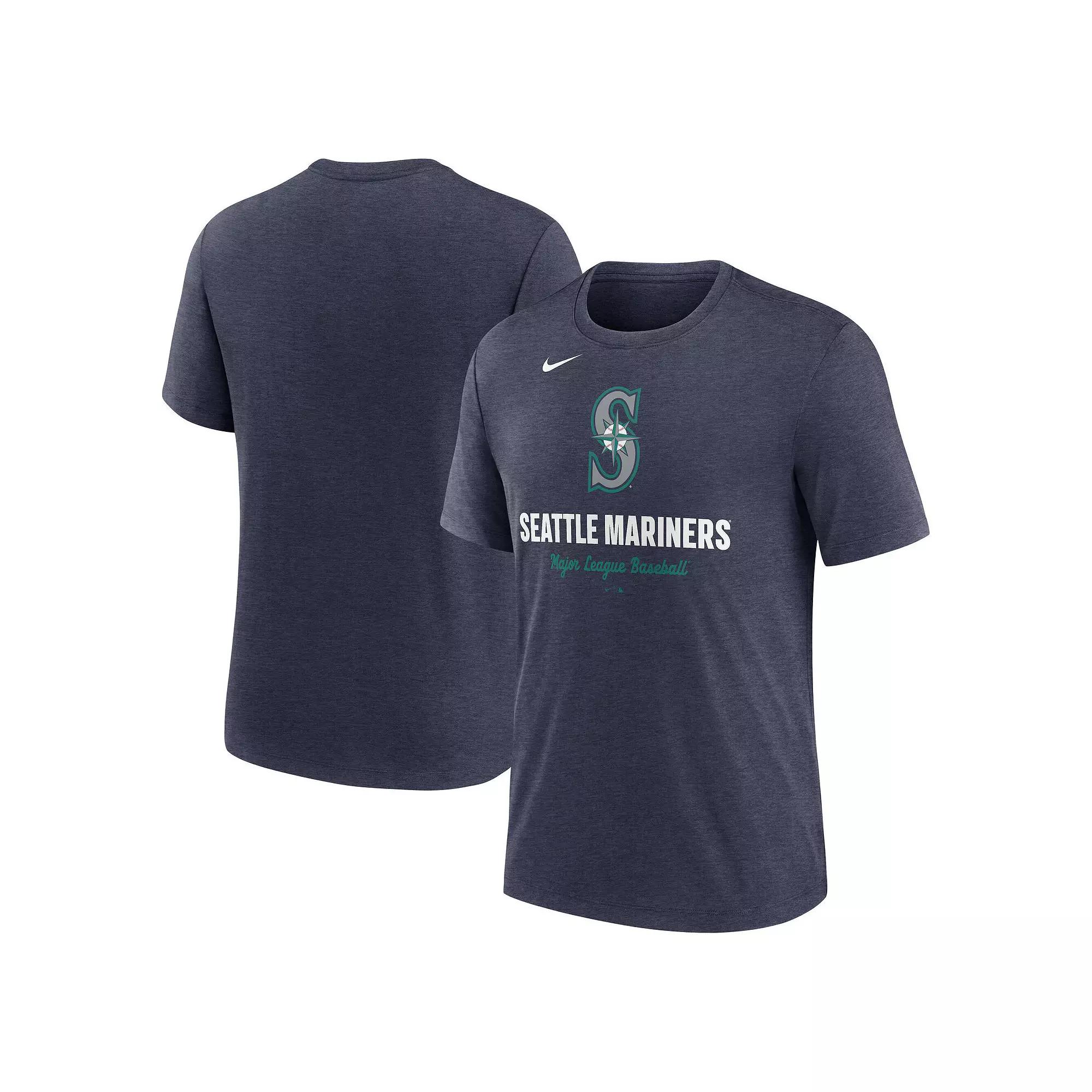 Men's Nike Heather Navy Tennessee Titans Blitz Tri-Blend T-Shirt,  Product Image