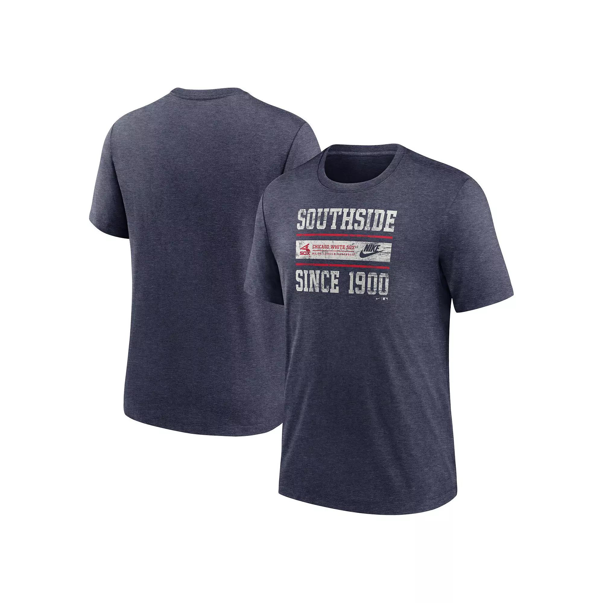 Men's Nike Heather Navy Tennessee Titans Blitz Tri-Blend T-Shirt,  Product Image