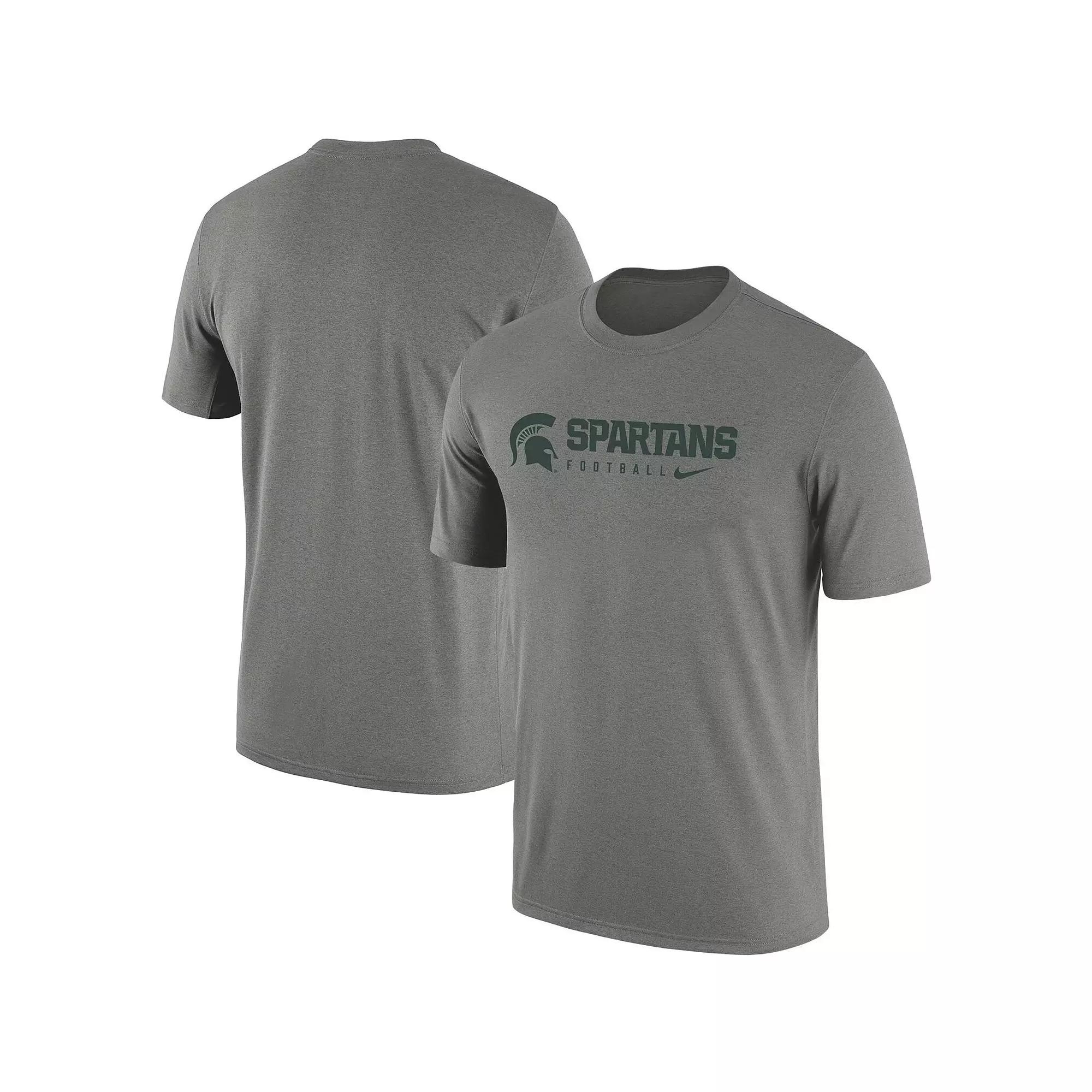 Men's Nike Heathered Charcoal Michigan State Spartans Team Football Legend T-Shirt, Size: Medium Product Image