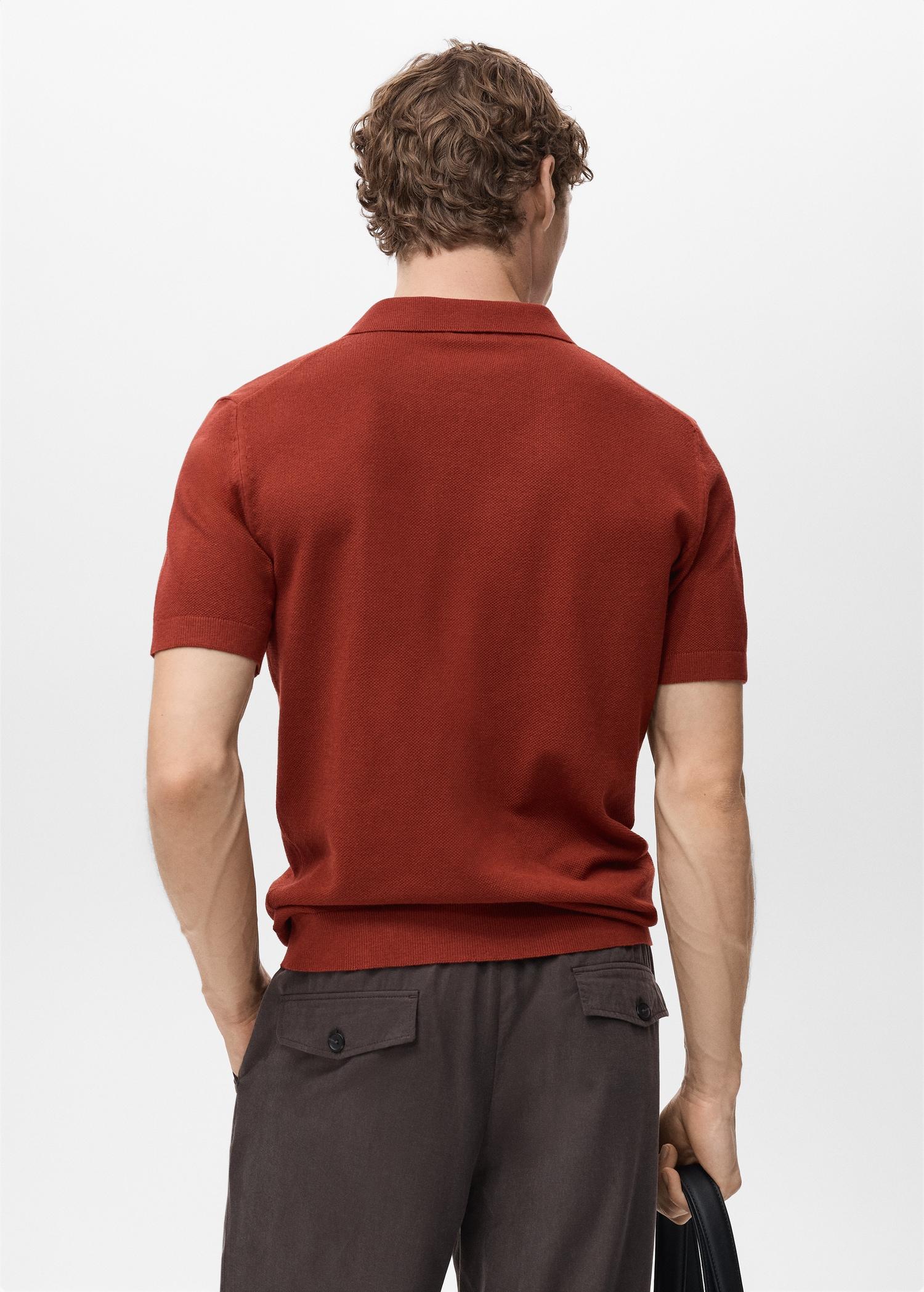 Fine-knit cotton polo shirt - Men | MANGO USA Product Image