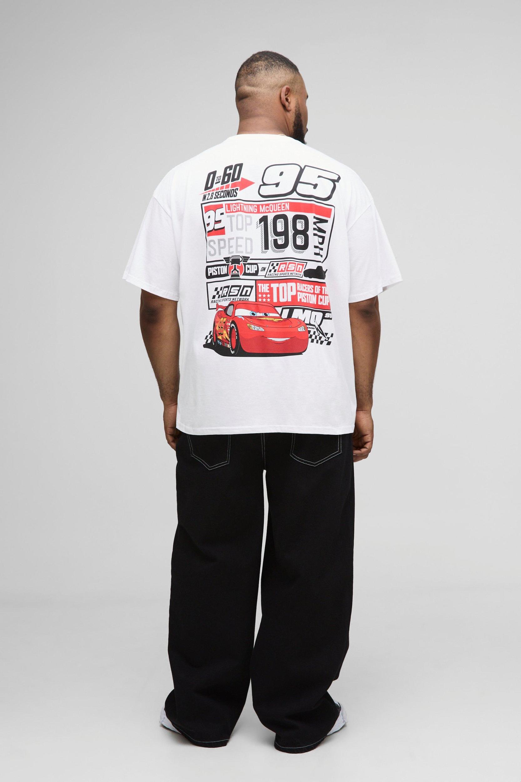 Plus Oversized Disney Cars License Print T-Shirt | boohooMAN USA Product Image