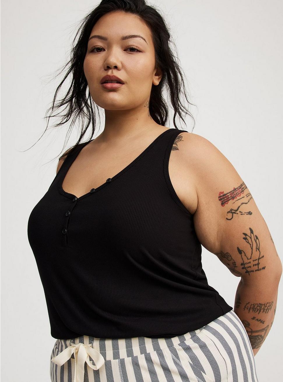 Super Soft Rib Henley Lounge Tank Product Image