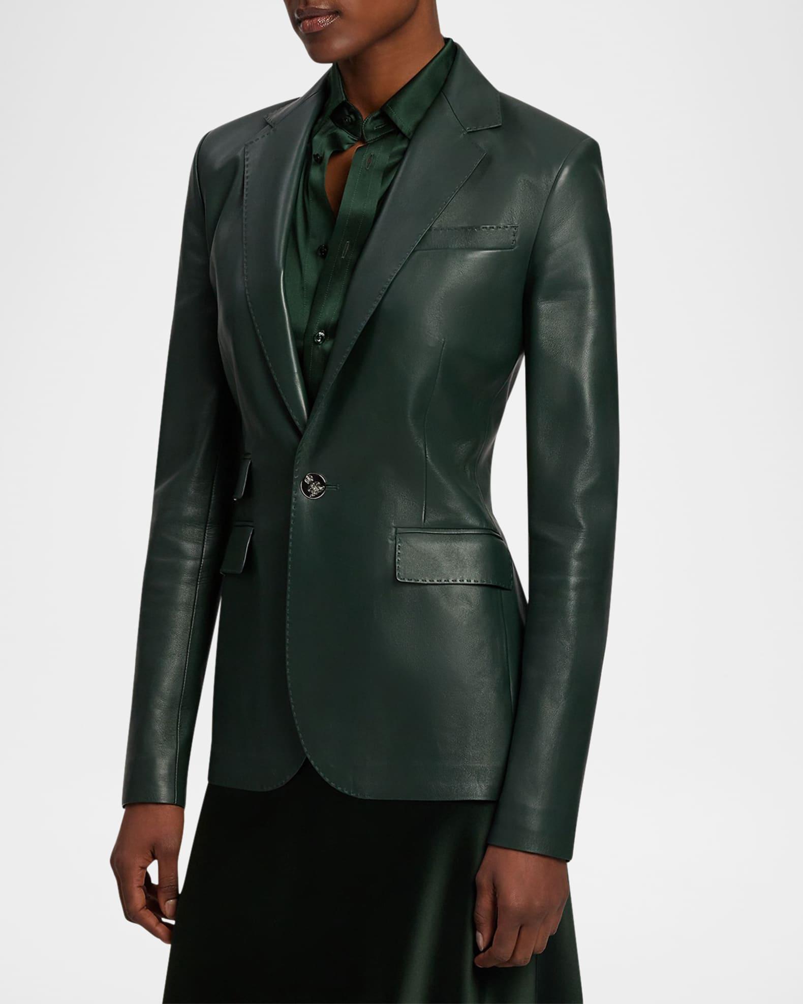 Parker Leather Single-Breasted Jacket Product Image