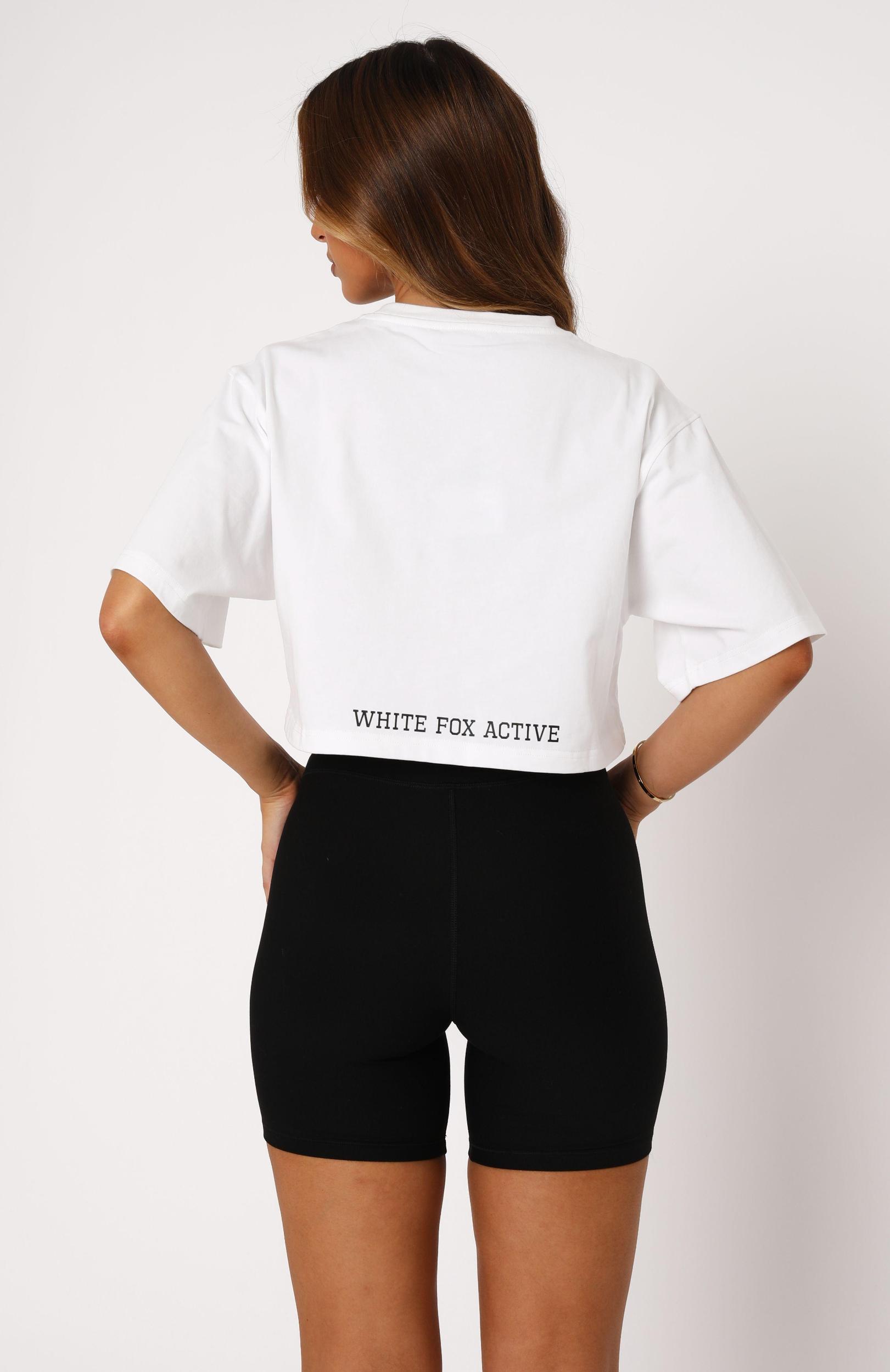 Home Stretch Oversized Cropped Tee White Product Image
