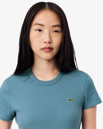 Slim Fit Ribbed Cotton T-shirt Product Image