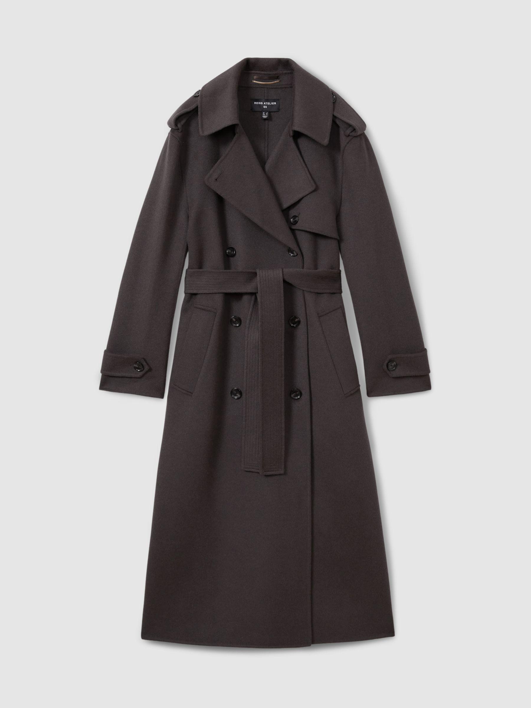 Atelier Wool and Cashmere Trench Coat in Charcoal Product Image