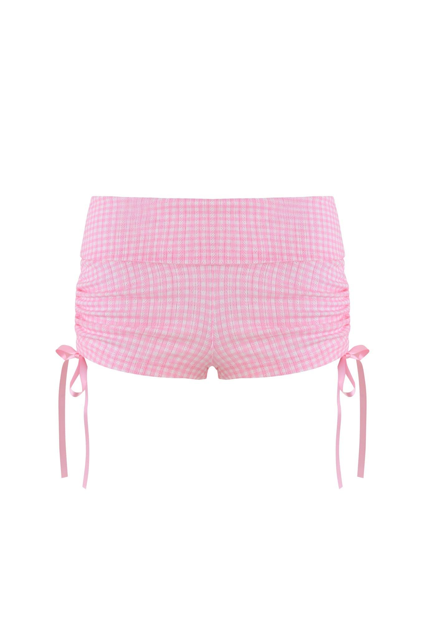 MIA SHORT - PINK : PINK GINGHAM Product Image