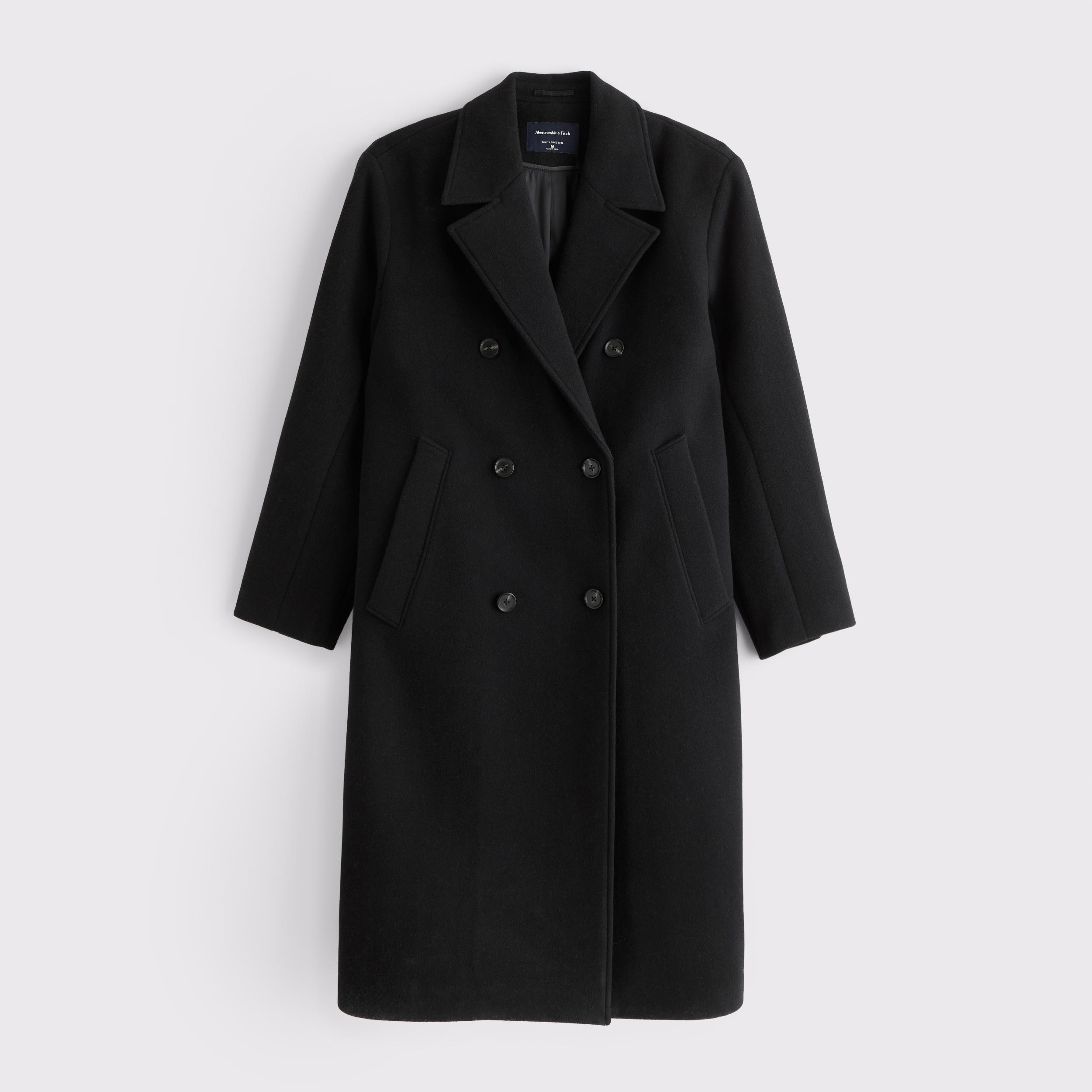 Double-Breasted Wool-Blend Coat Product Image
