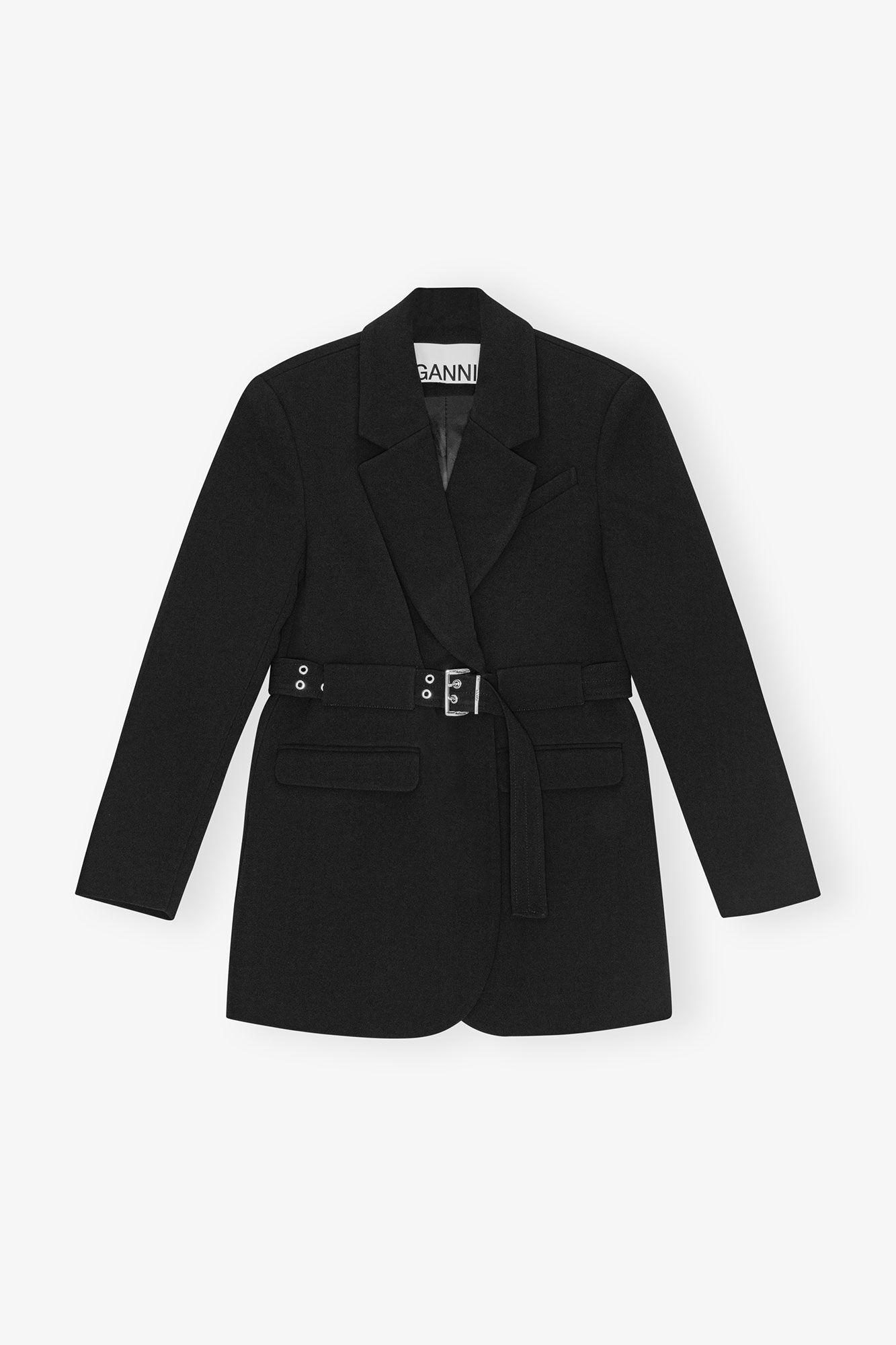 Black Bonded Crepe Blazer Product Image