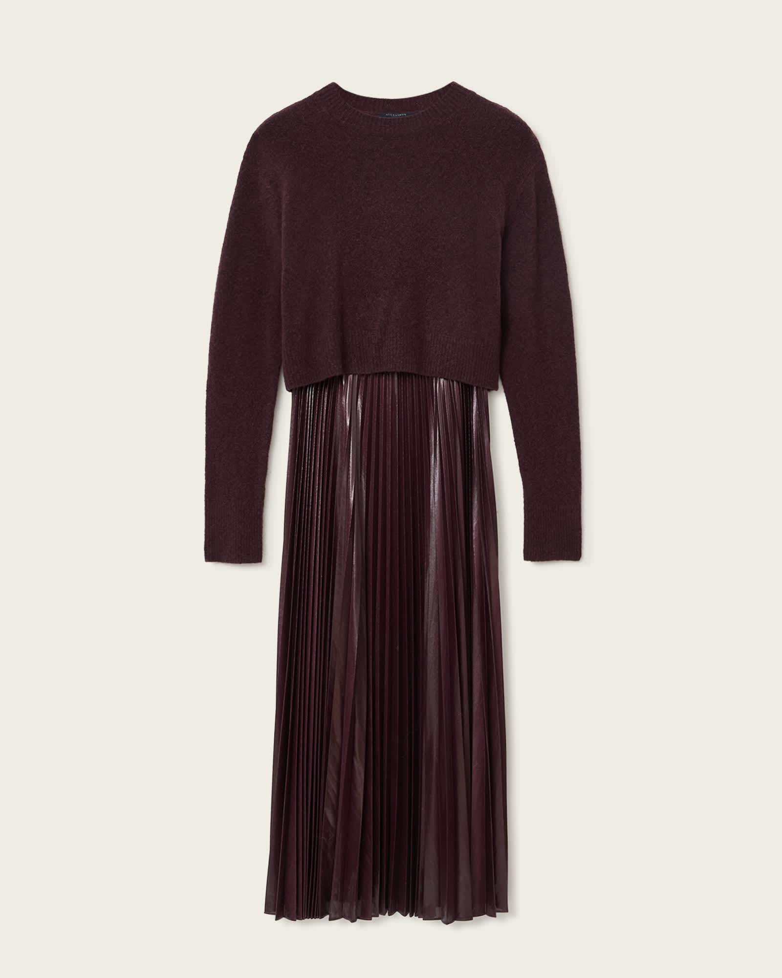 Spark 2-in-1 Dress OXBLOOD RED | ALLSAINTS US Product Image
