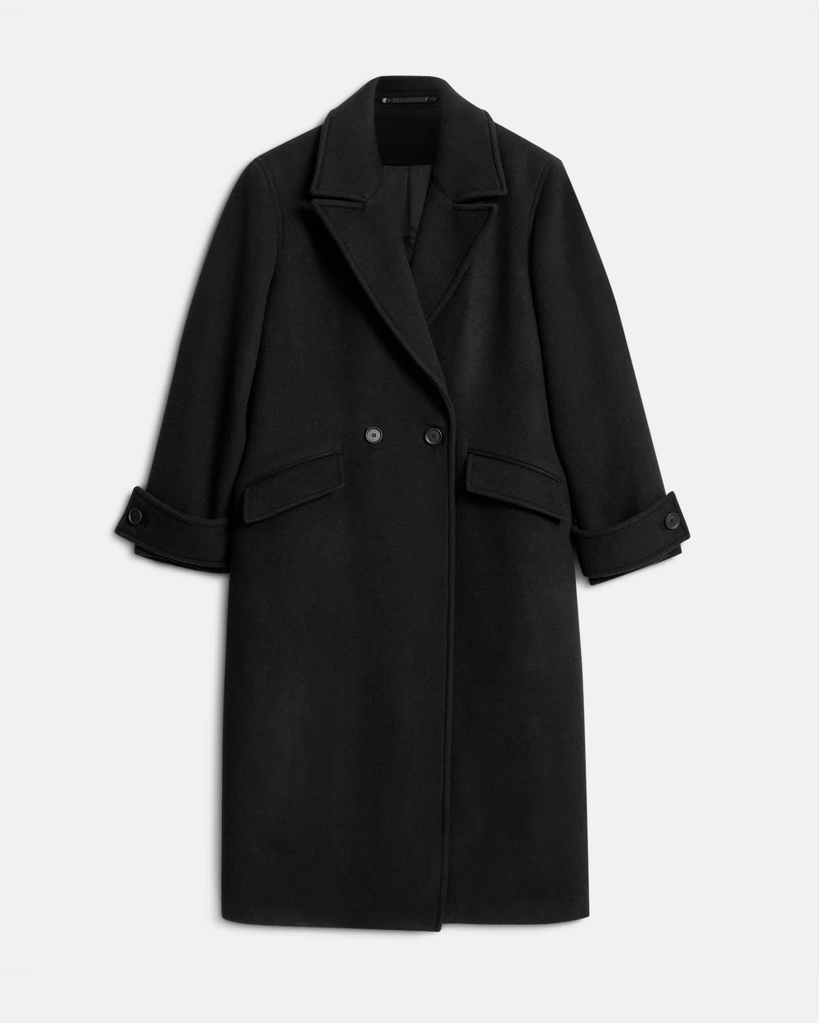 Mabel Double Breasted Oversized Coat Black | ALLSAINTS US Product Image