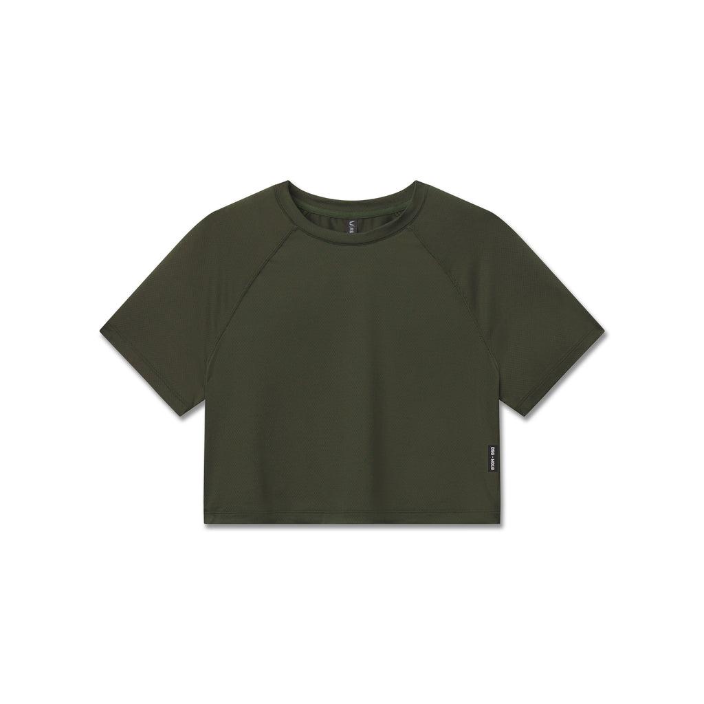 W018. AeroSilver® Cropped Tee - Dark Earth Product Image