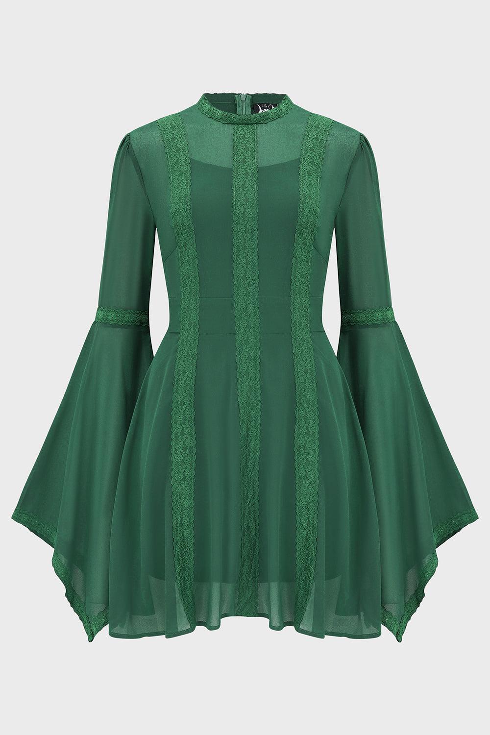 Begone Long Sleeve Mini Dress [GREEN] Female Product Image