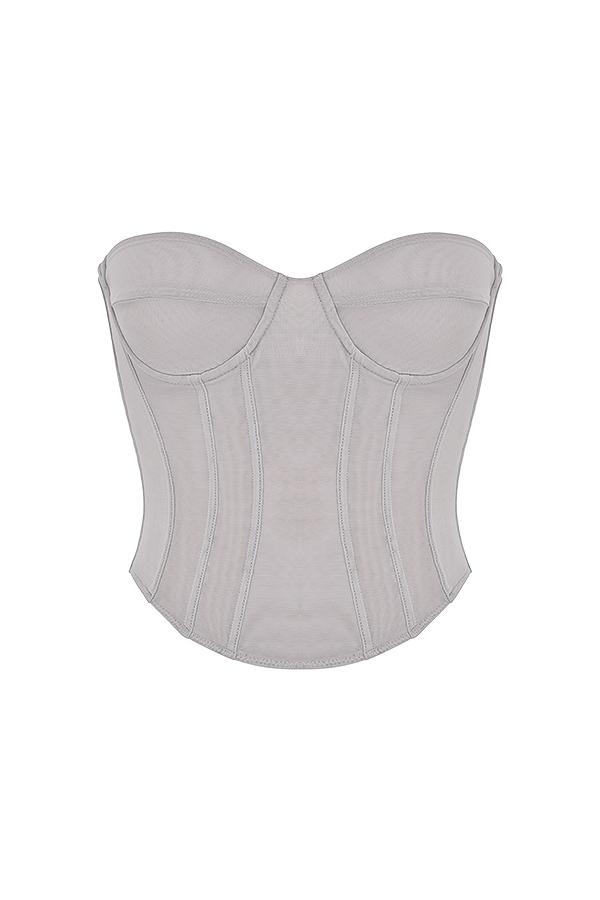Demi  grey underwired corset Product Image